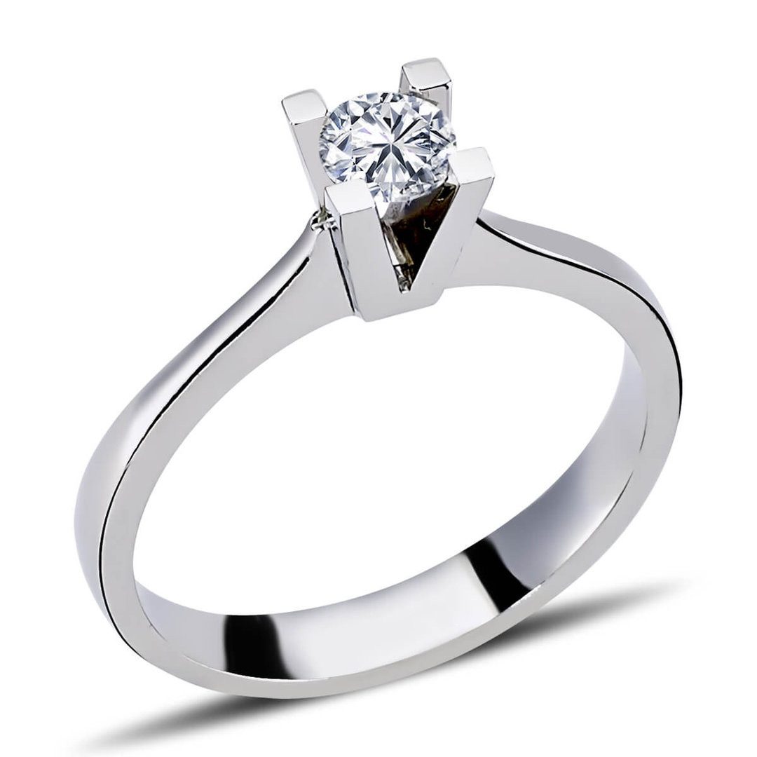 EinStein Diamant Diamantring, 0,27 Carat Diamant Solitär Ring Antragsring 14 Karat Weißgold