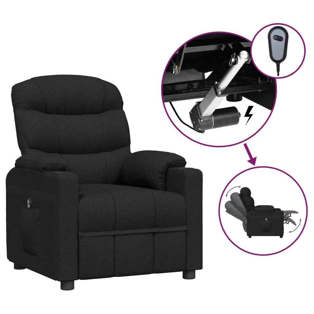 vidaXL Sessel Relaxsessel Elektrisch Schwarz Stoff günstig online kaufen