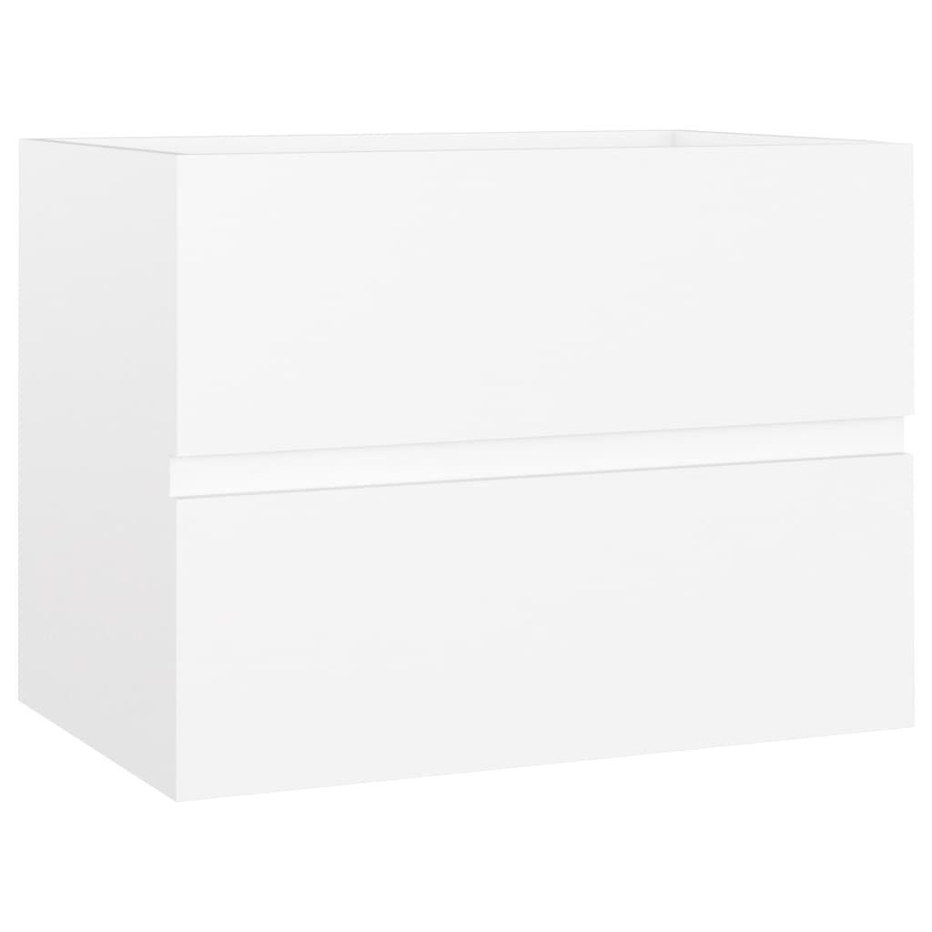 vidaXL Badezimmer-Set Waschbeckenunterschrank Weiß 60x38,5x45 cm Holzwerkstoff, (1-St)