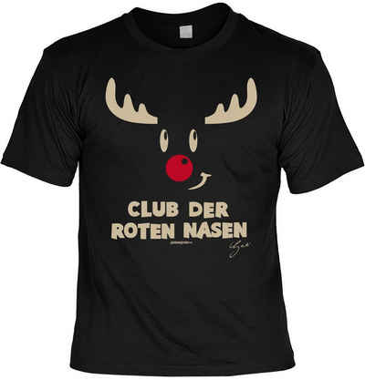 Tini - Shirts T-Shirt T-Shirt Weihnachten Comic Motiv Rentier : Club der roten Nasen Tshirt Weihnachten / Advent / Nikolaus, Weihnachtsfeier