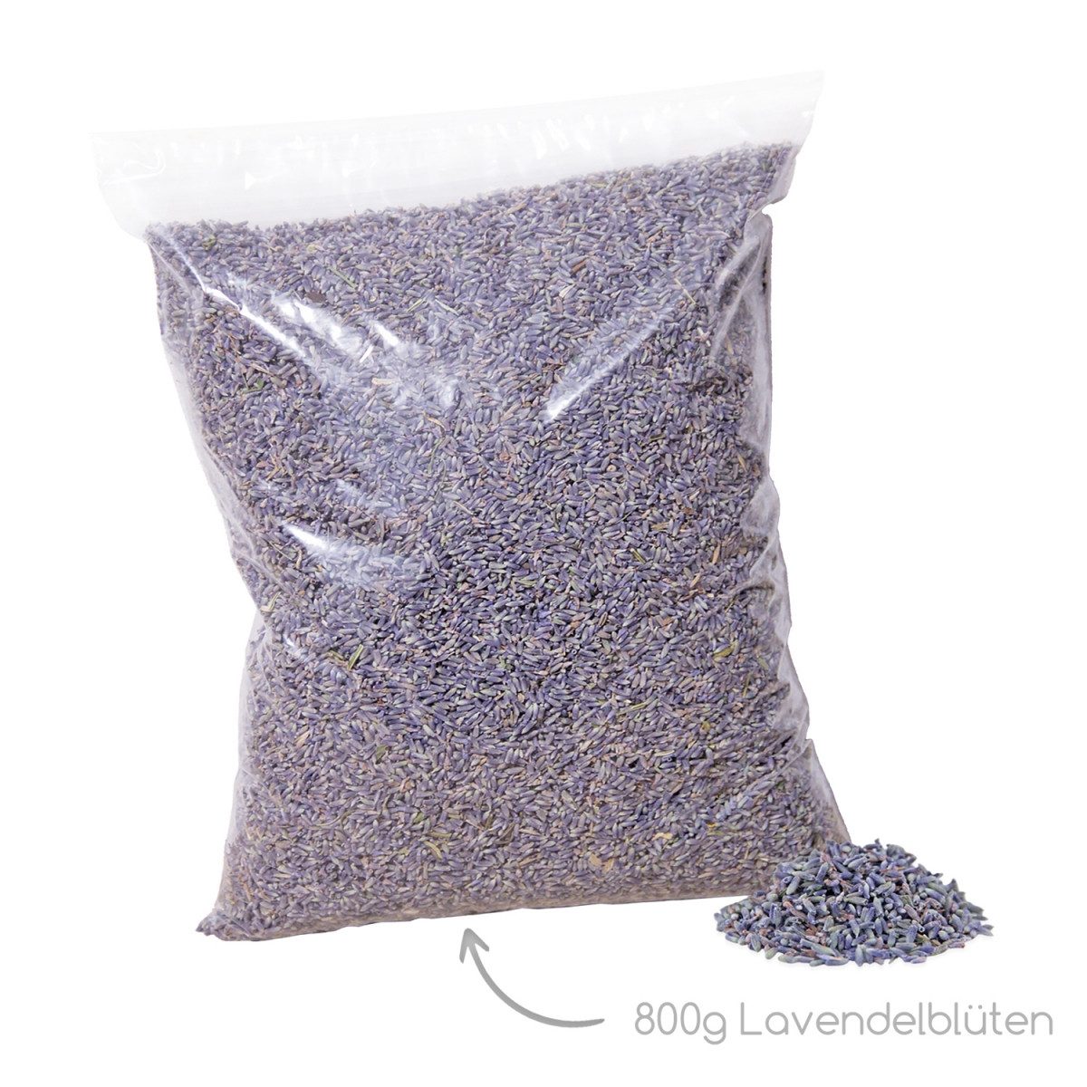 Heubergshop Lavendelbeutel, 800g Lavendelblüten Nachfüllpack Lavendel getrocknet (800g-Lavendel)