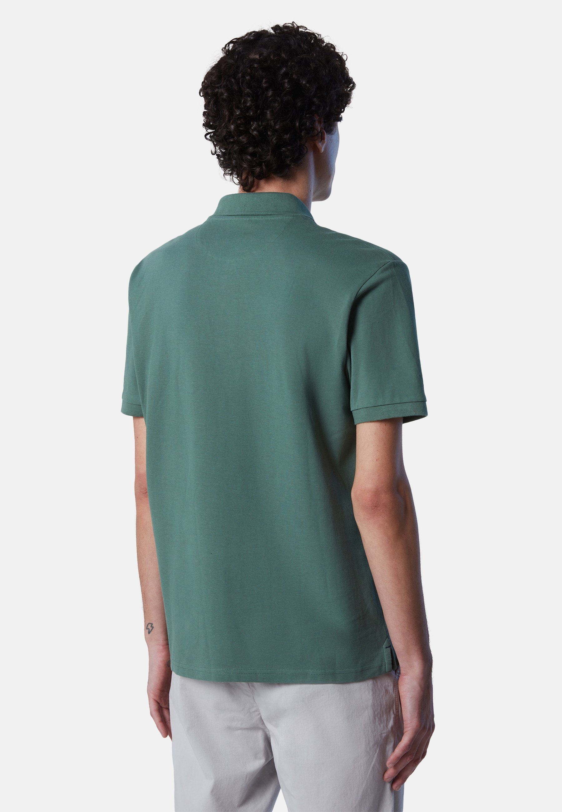 North Sails Poloshirt Poloshirt aus Bio-Baumwolle Design green mit klassischem