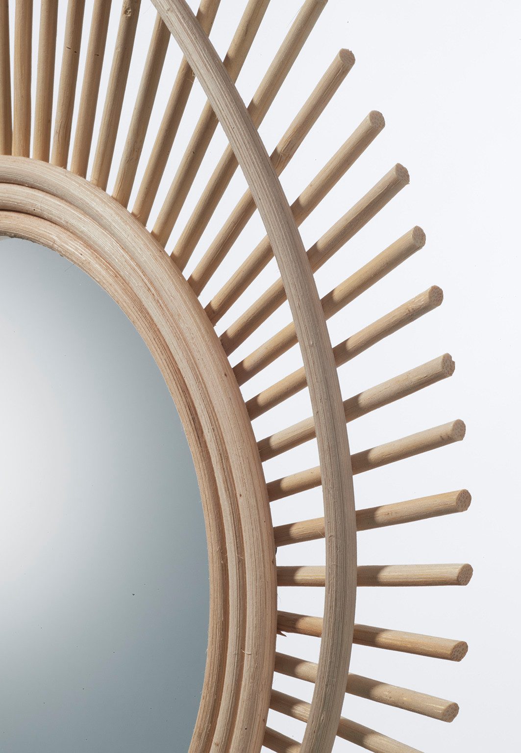 Kobolo Dekoobjekt Spiegel Wandspiegel LEVI Rattan, aus natürlchem Rattan – Bild 5 von 5