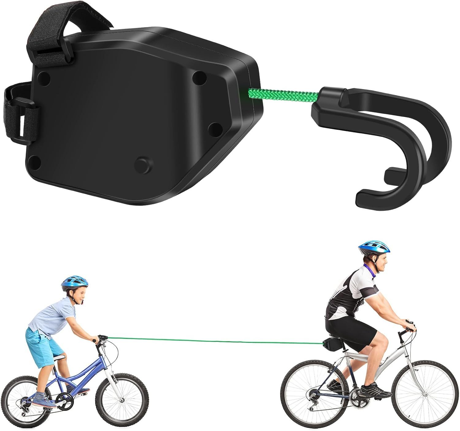 Forrlite Abschleppseil Fahrrad Abschleppseil Kinder mit Dreiecktasche (Elastisches 2.5M Fahrrad Traktionsseil, Eltern Kind Zugseil Abschleppseil Traktionsseil, Tragfähigkeit 500 lbs für Kinder MTB Bike)