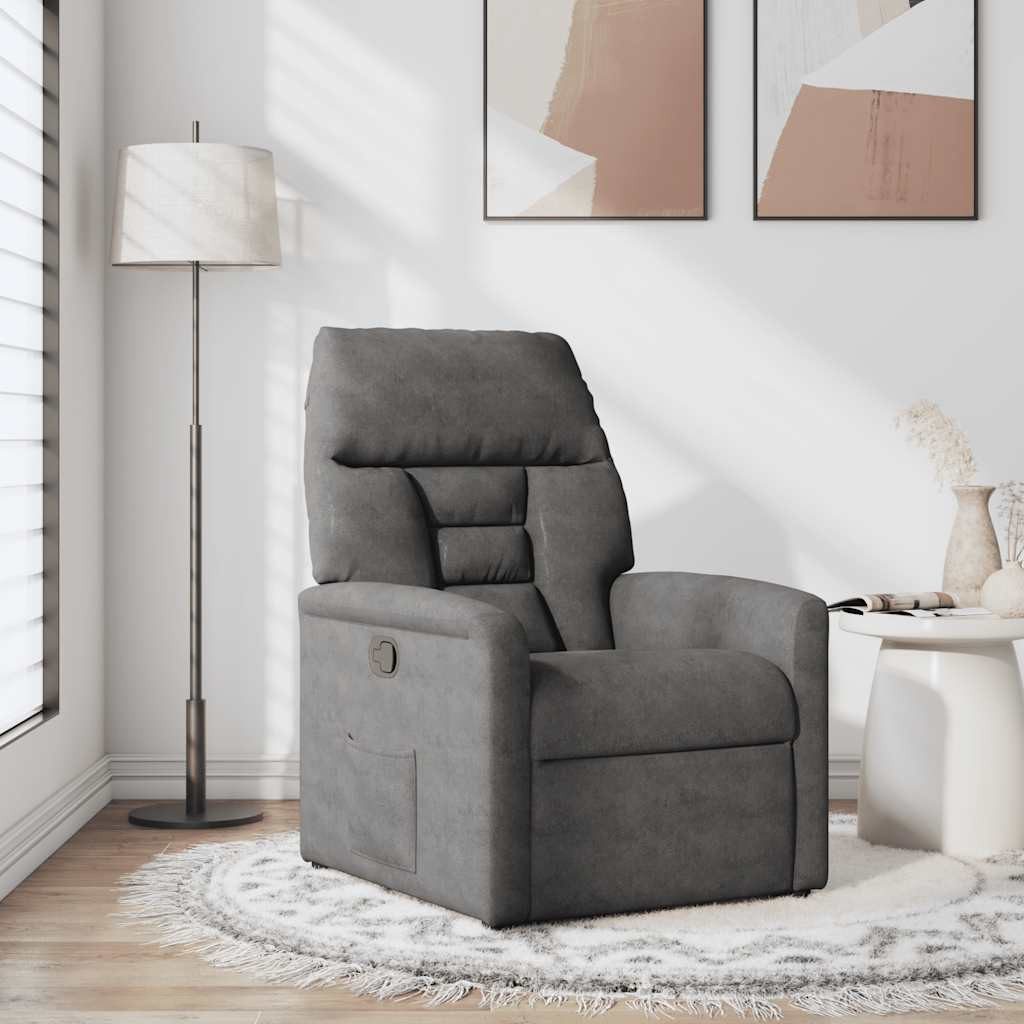 vidaXL Sessel Relaxsessel Dunkelgrau Mikrofasergewebe (1-St) günstig online kaufen