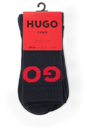 HUGO Freizeitsocken 2P QS RIB ICONCOL CC (Packung, 2-Paar)