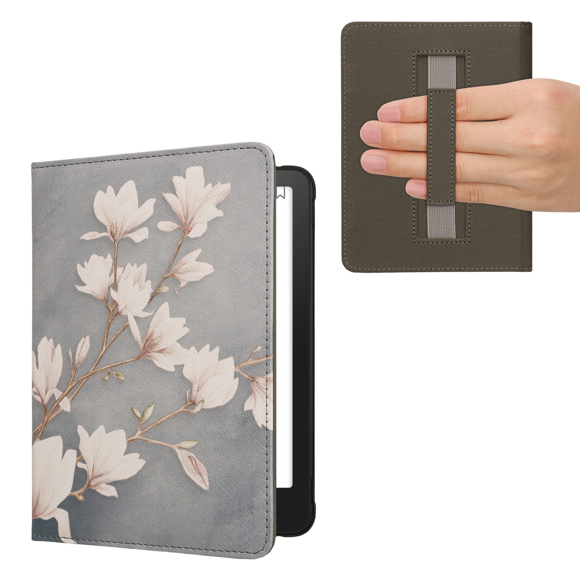kwmobile E-Reader-Hülle Schutzhülle für Amazon Kindle Paperwhite (2024)/Colorsoft Hülle, eReader Flip Case mit Handschlaufe und Auto Sleep Funktion