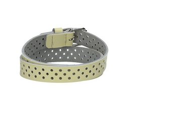 kiddybelts Ledergürtel Hellgelb Mini 20mm mit durchgehender Lochung und dunkler Rollschließe (KB18-220) sehr weiches Vollrindleder