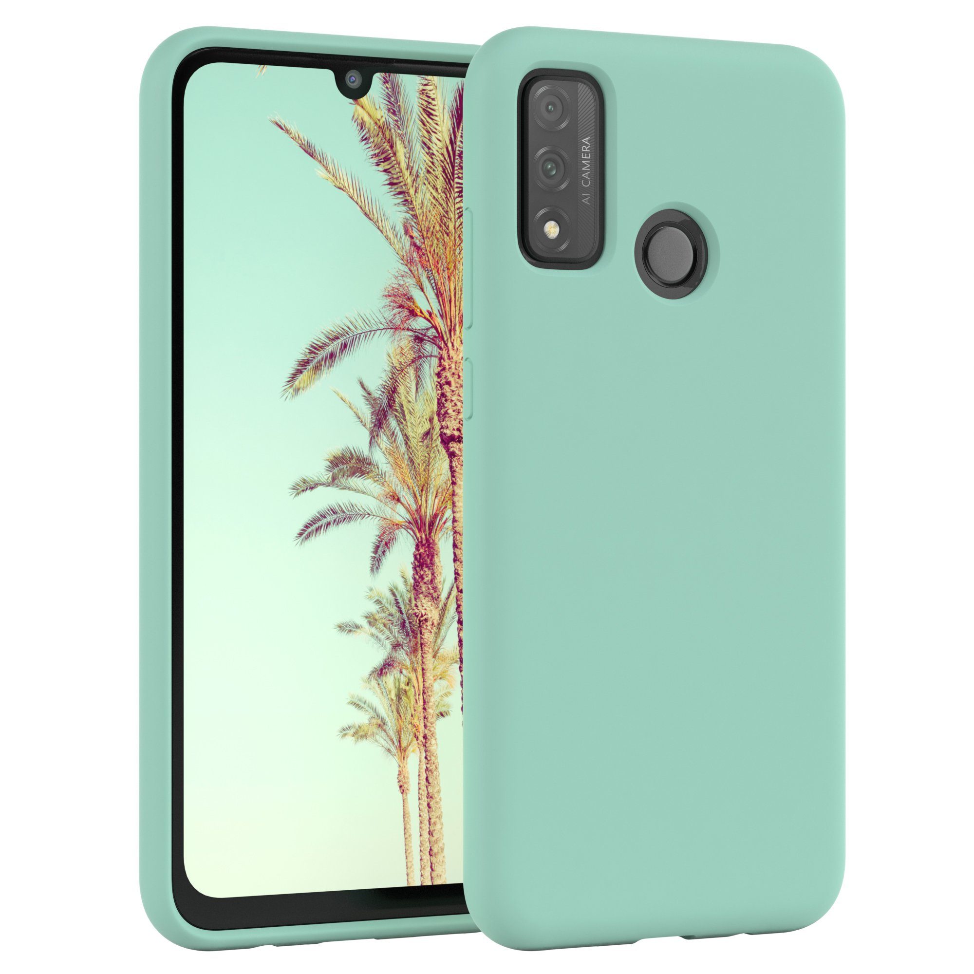 EAZY CASE Handyhülle Premium Silikon Case für Huawei P Smart (2020) 6,21 Zoll, Cover Hülle mit Kameraschutz Bumper Case Slimcover kratzfest Mint Grün