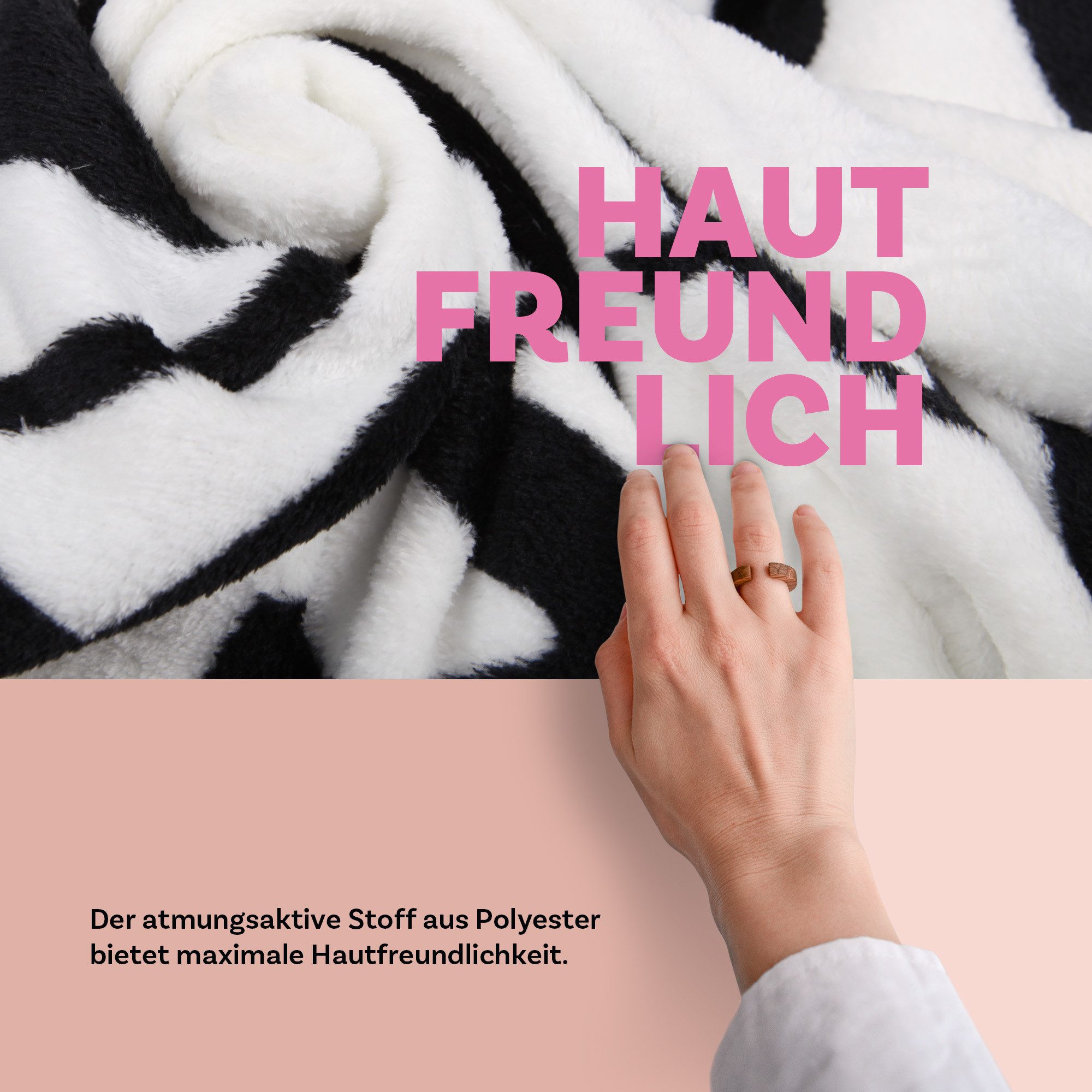 Wohndecke Flanell mit Spruch "Zuhause", Bestlivings, 130x160cm, flauschig, wärmend, pflegeleicht (bei 40°C waschbar) – Bild 3 von 5