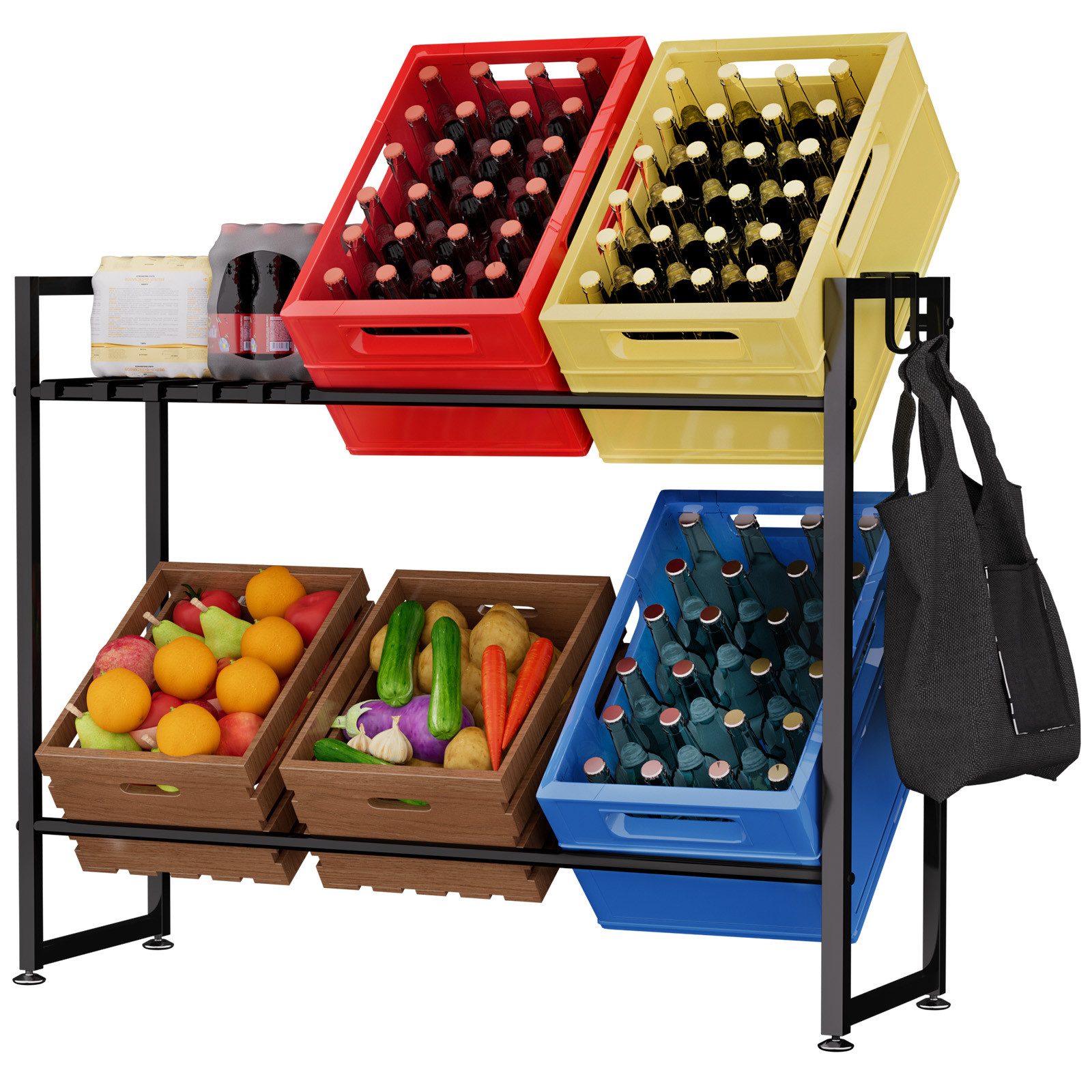 Yorbay Regal Getränkekistenregal für 6 Kisten,32D x 104W x 82H cm Regale, f günstig online kaufen