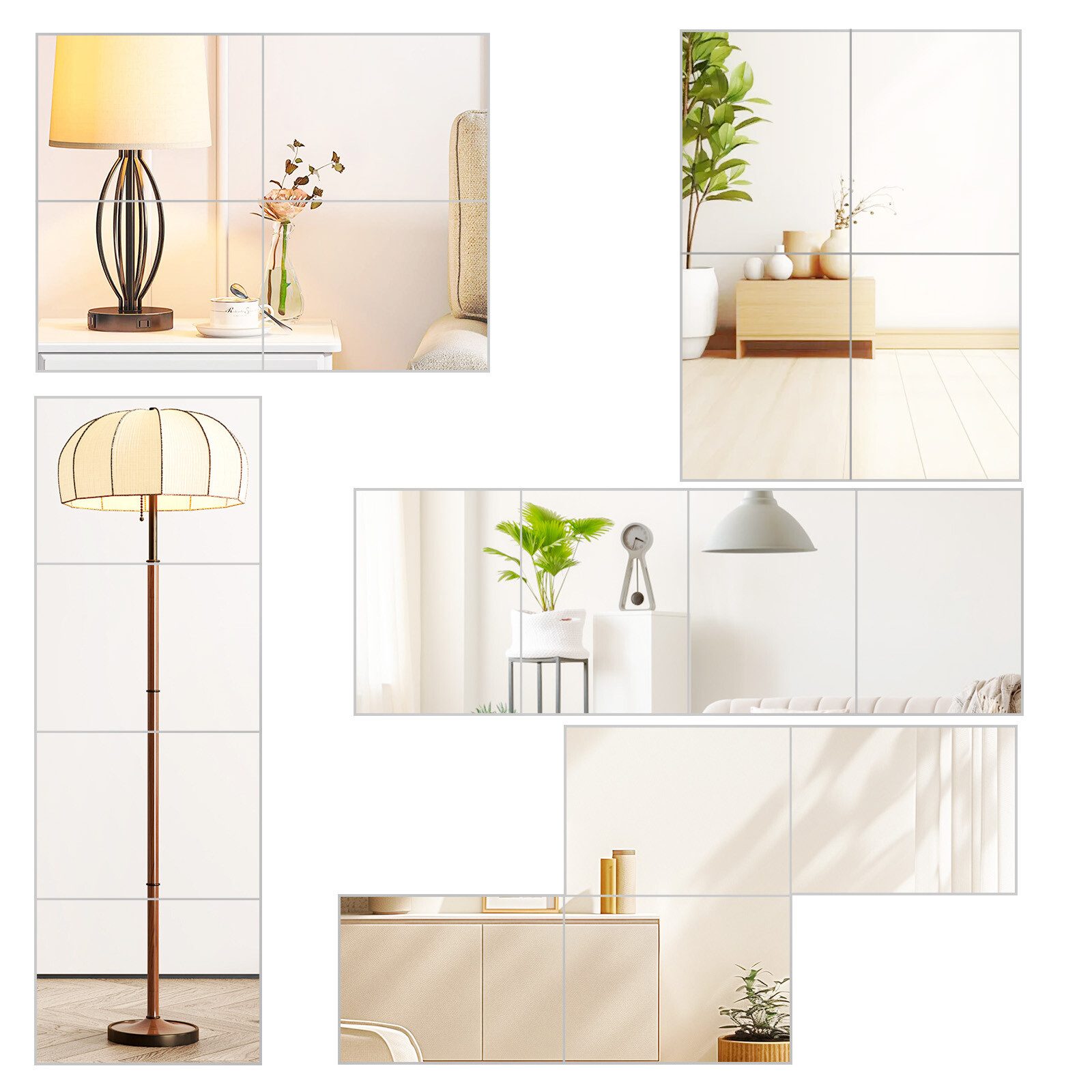 Youyijia Wandsticker Spiegelfliesen Selbstklebender Glasspiegelfliese Wandspiegel – Bild 3 von 5