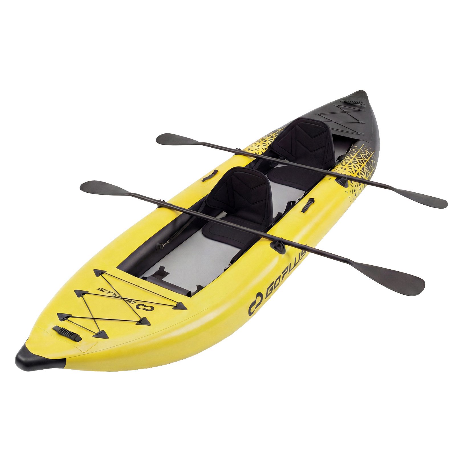 COSTWAY Zweierkajak, Mit Aluminiumrudern, Eva-Sitz, Handpumpe & Reparaturset