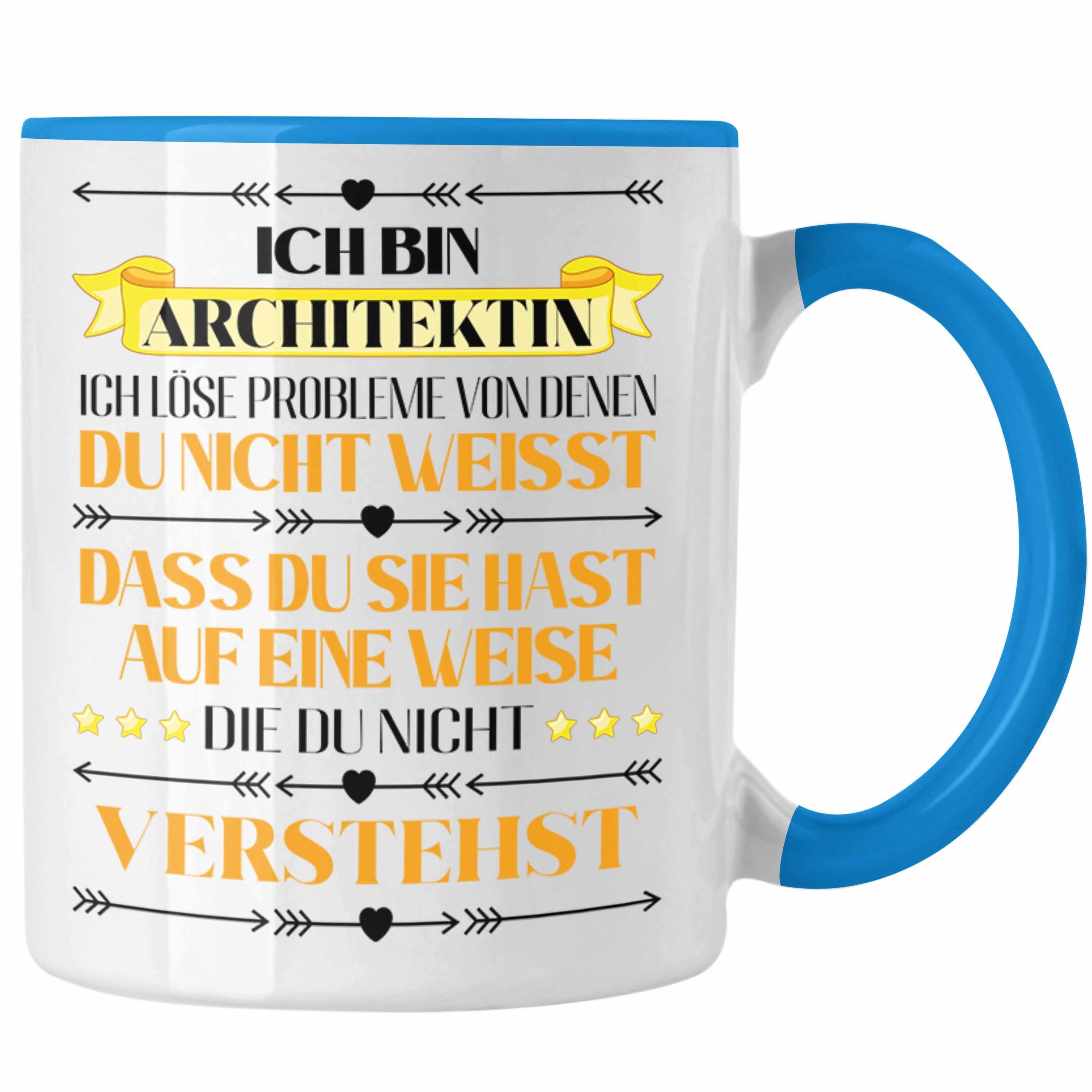 Trendation Tasse Trendation - Architektin Geschenk Tasse Kaffeetasse für Architektin Frauen Spruch Blau