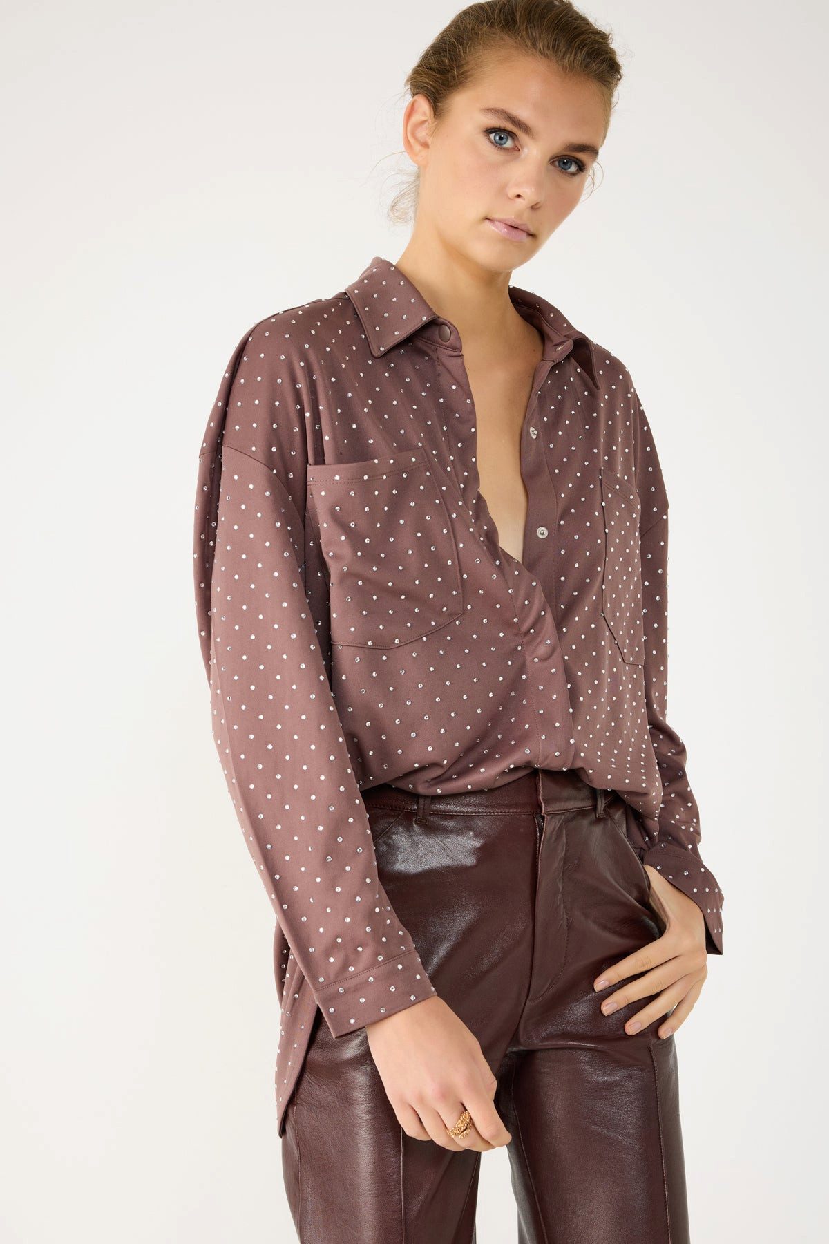 No Matter What Hemdbluse Glänzendes Steinhemd günstig online kaufen