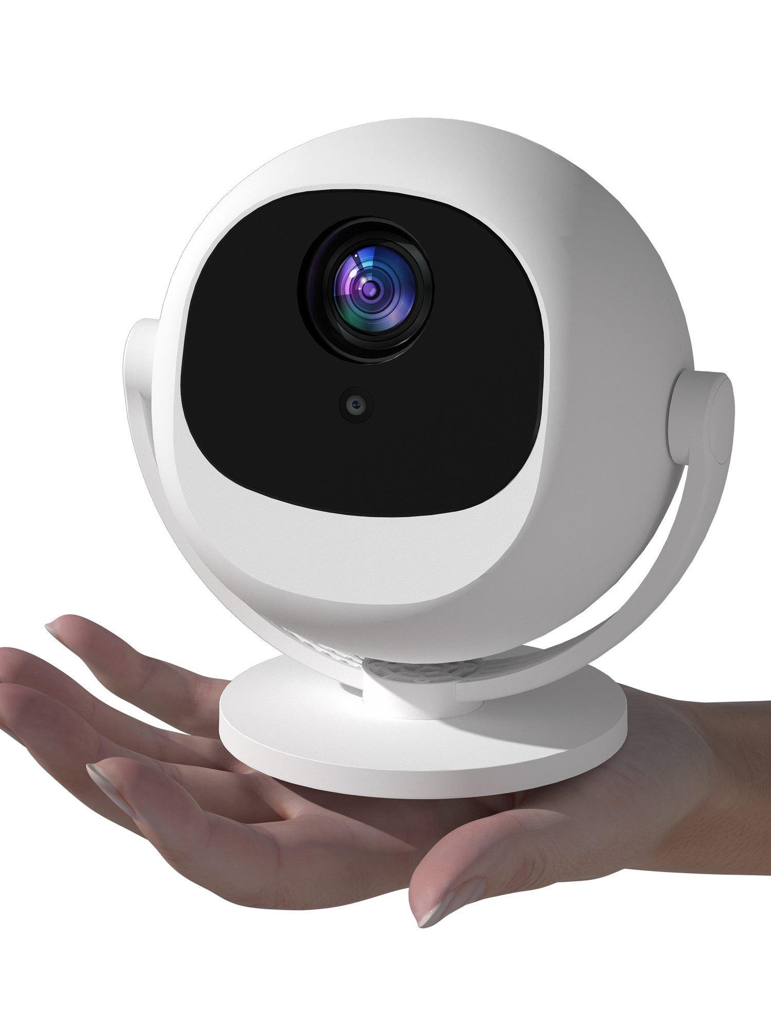 XBJ unterstützt 4K 1080P 200 ANSI Mini-Projektor mit WLAN und Bluetooth, Portabler Projektor (360° drehbarer, ideal für Filmabende)