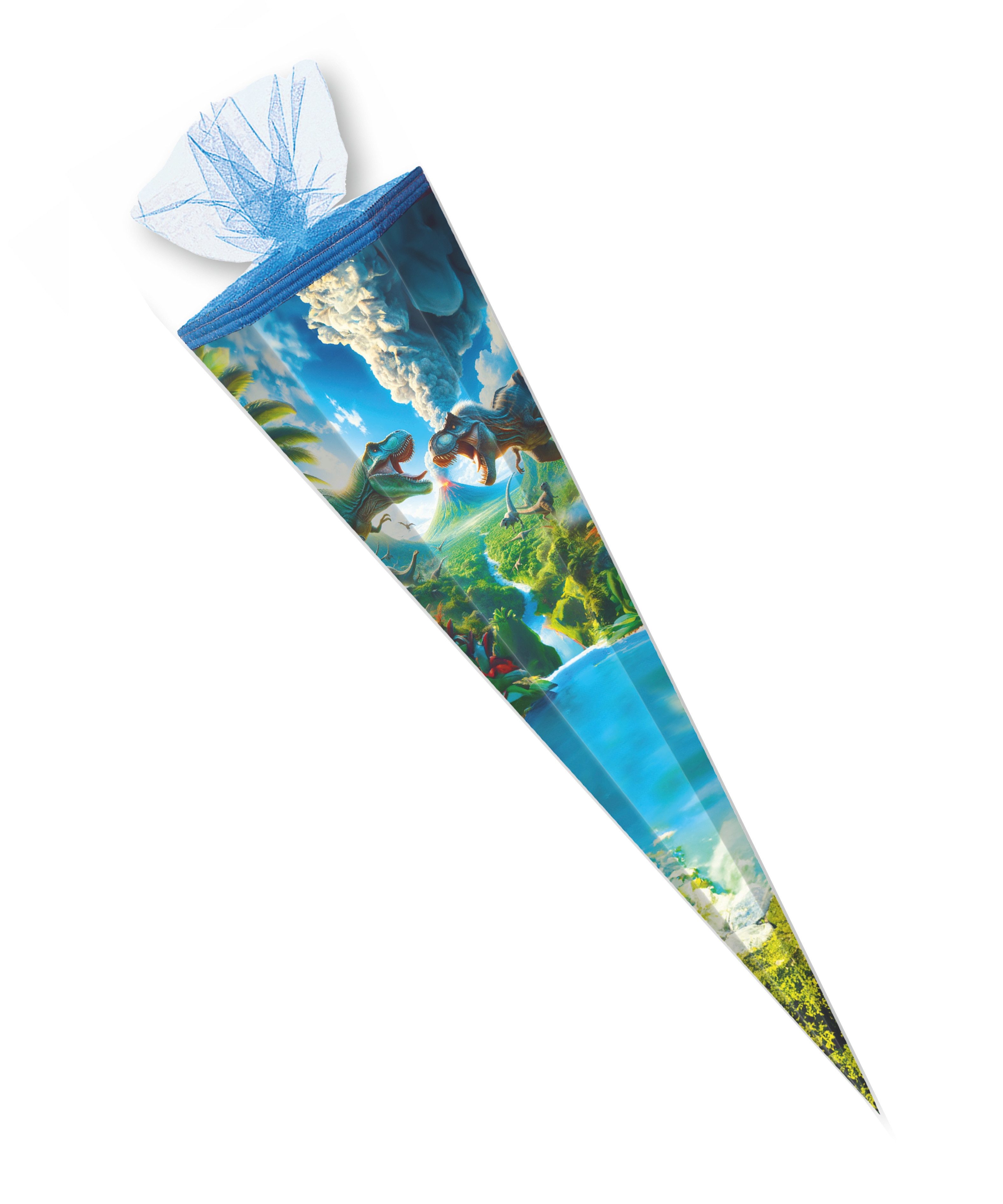 Verpackungsmittel GmbH Markneukirchen Schultüte Schultüte / Zuckertüte / 85cm / eckig / "Dinosauier T-Rex"