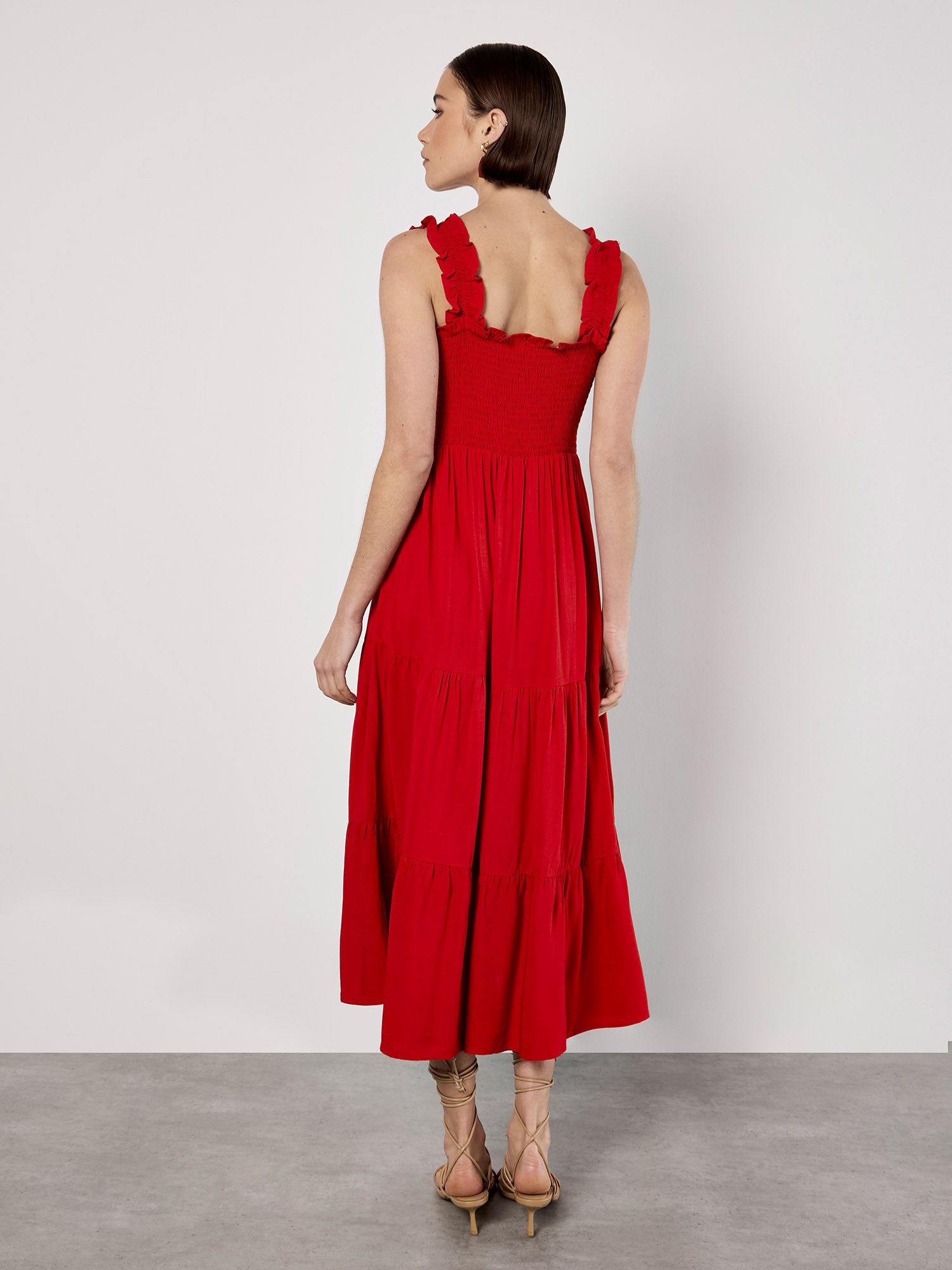 Apricot Midikleid Midikleid mit Smockdetails