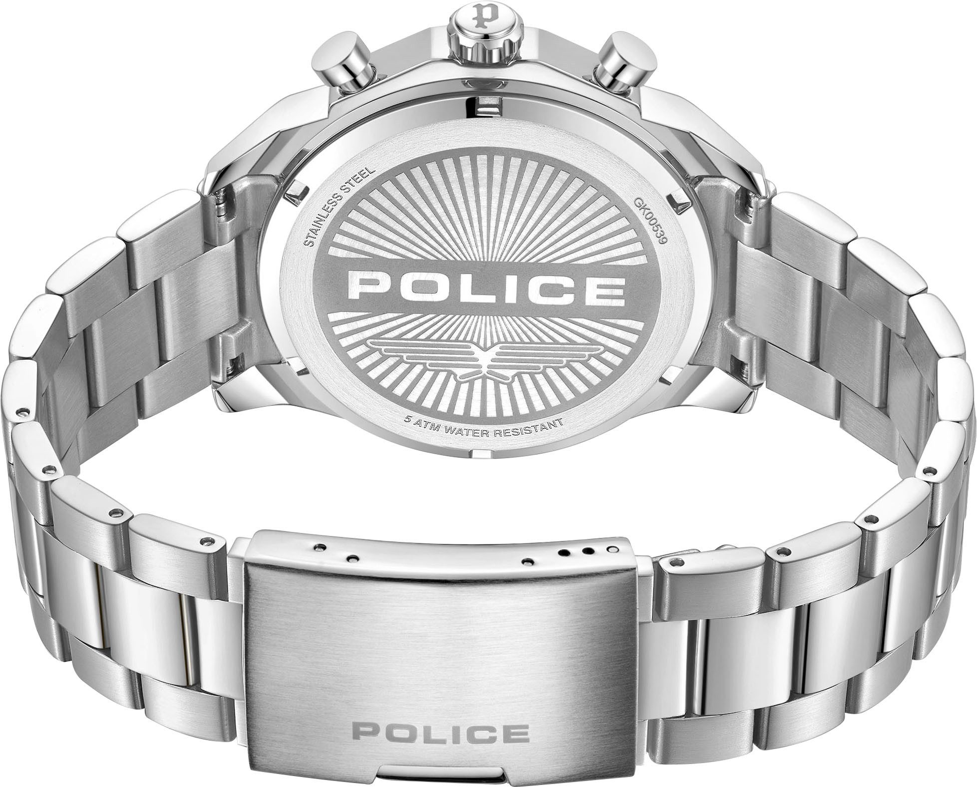 Police Chronograph SOUL PEWGK0053901, Quarzuhr, Armbanduhr, Herrenuhr, Edelstahlarmband, analog