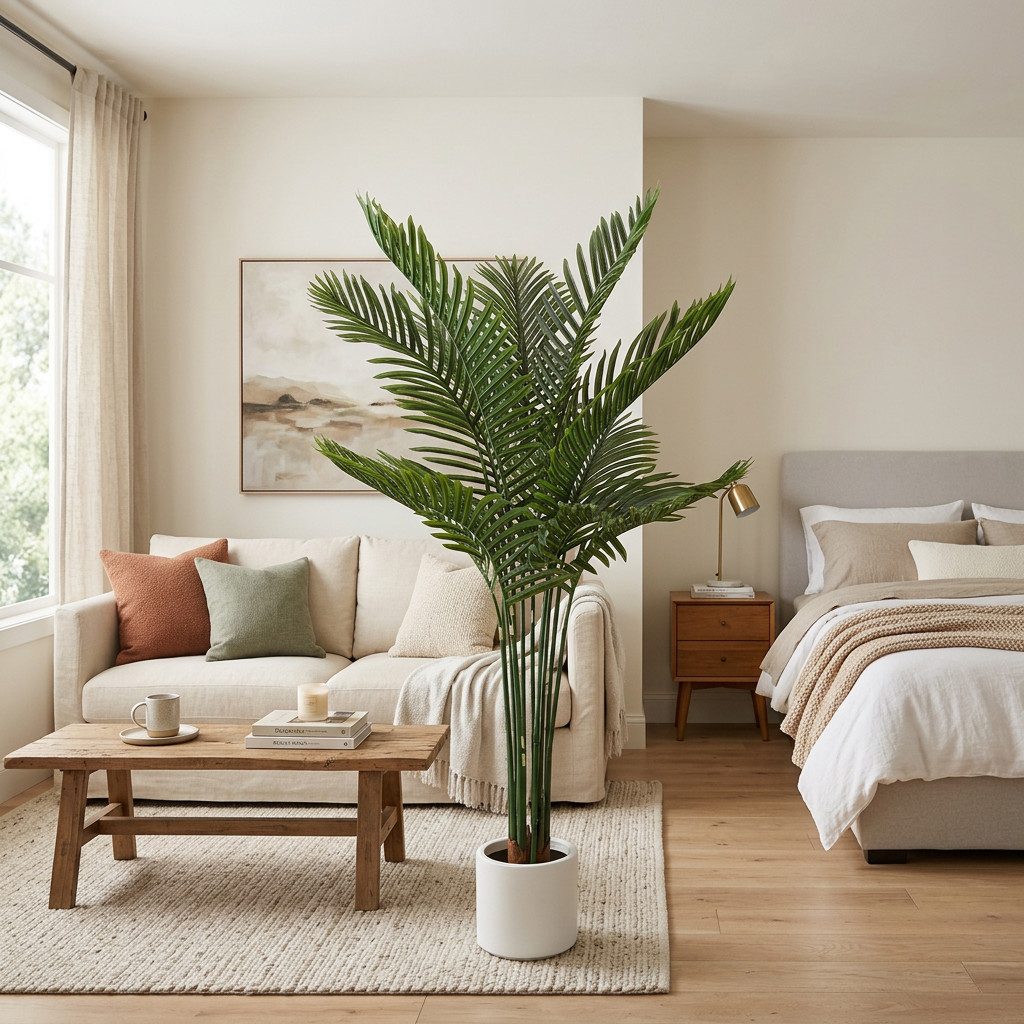 Kunstpflanze 160CM Künstlicher Kunstpalme, Künstliche Palme, Kunstpflanze wie echt Kunstpalme, BlingBin, Höhe 160 cm, Kunstpalme Deko für Wohnzimmer Balkon Flur Bad Deko