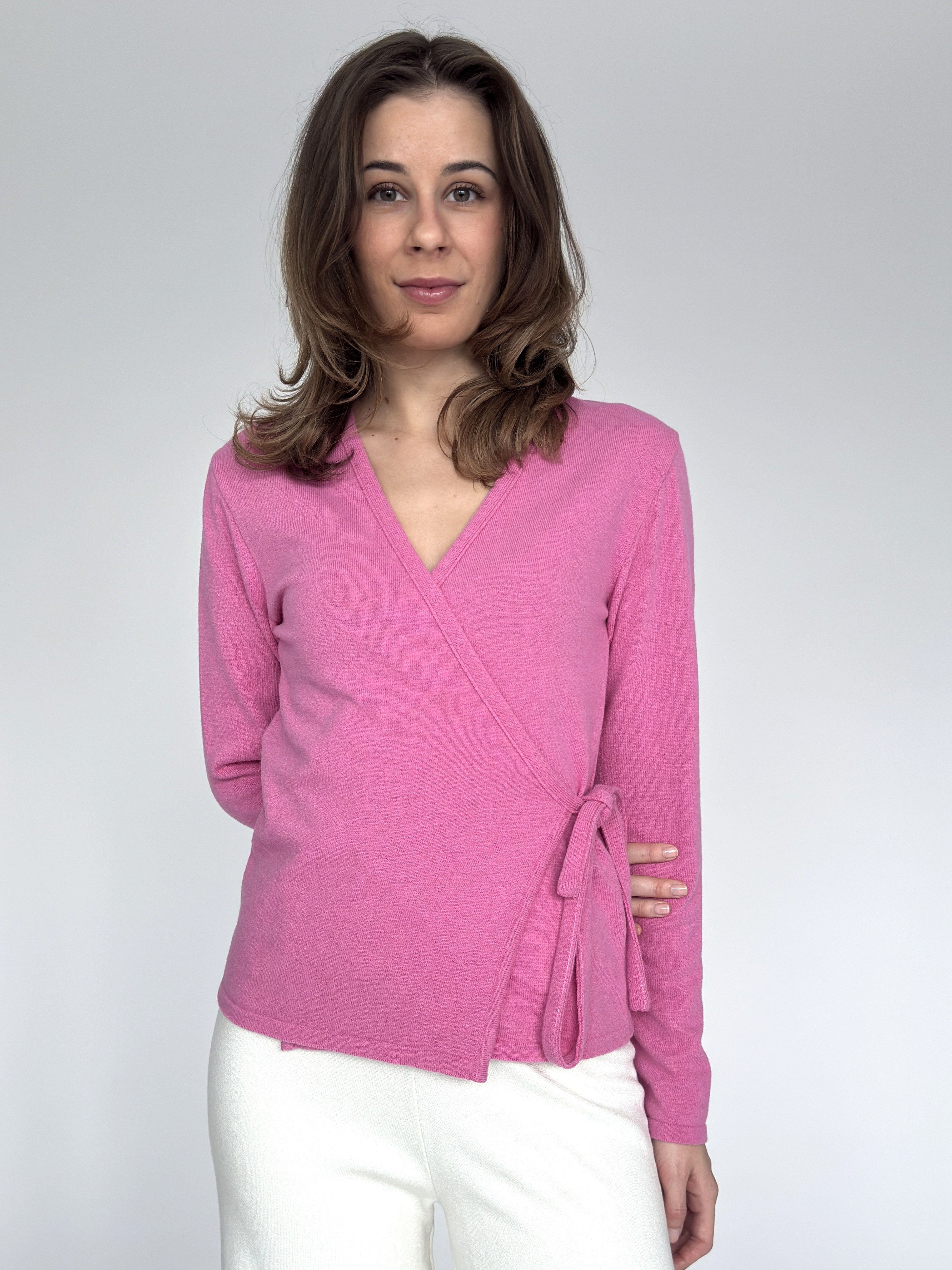 Zuckerwatte Wickelpullover Wickelpullover aus weicher Merino günstig online kaufen