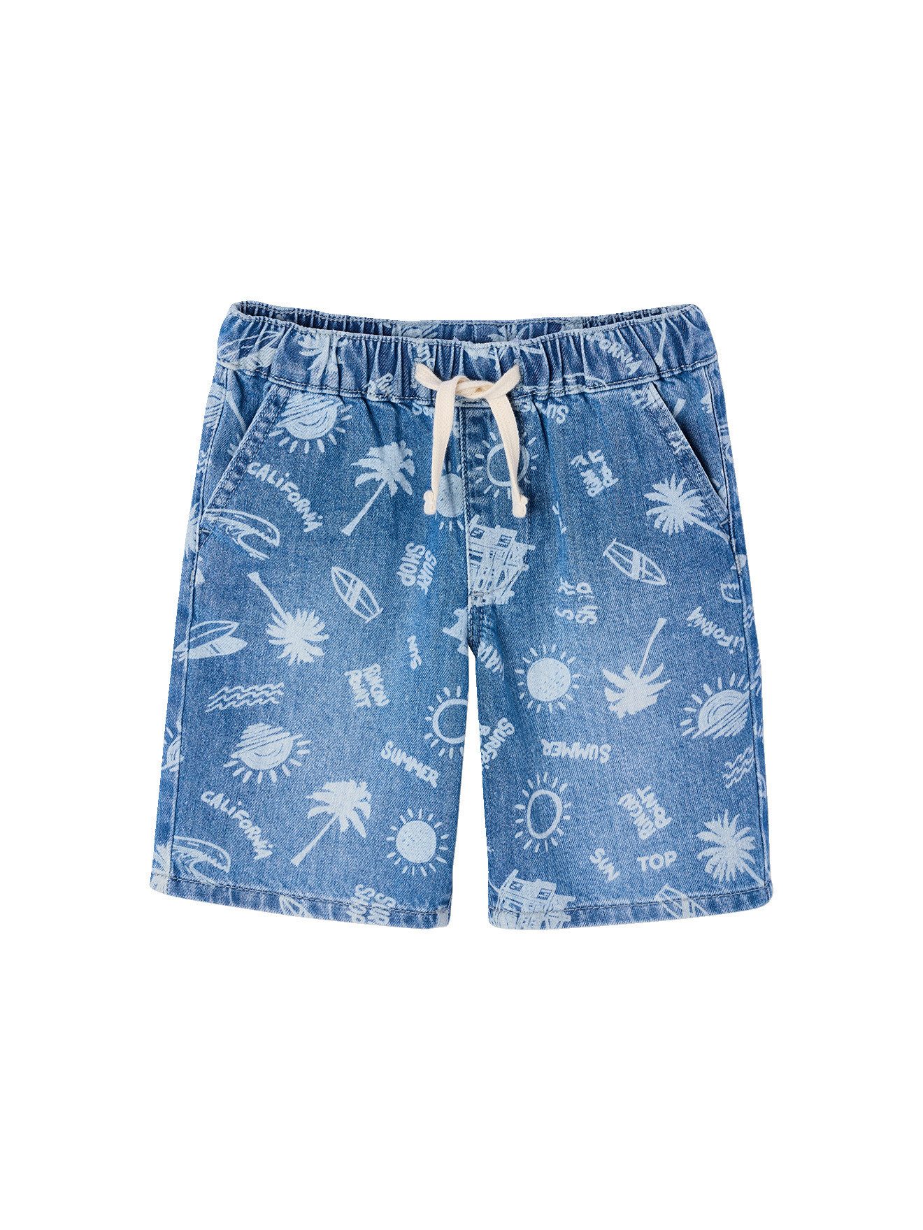 vertbaudet Shorts Jungen Jeans-Shorts mit Dehnbund Bundweite verstellbar