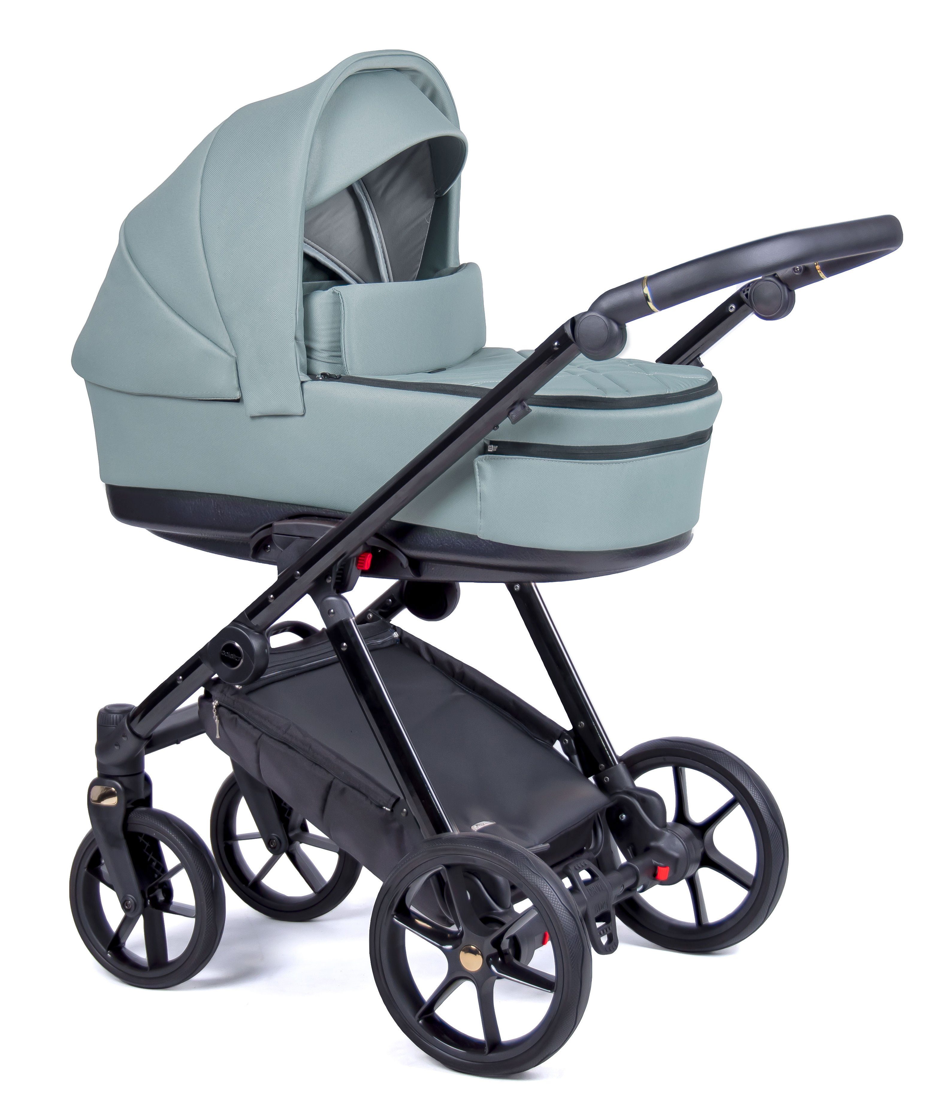 14 = 2 in Gestell Axxis 1 Teile babies-on-wheels Kombi-Kinderwagen 24 Opalgrün - in Kinderwagen-Set Designs - schwarz