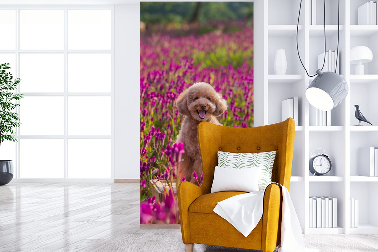 Fototapete Fototapete Küche, Lavendel Wohnzimmer - Vliestapete Blumen Matt, St), Frühling, Schlafzimmer bedruckt, für Hund - MuchoWow - (2