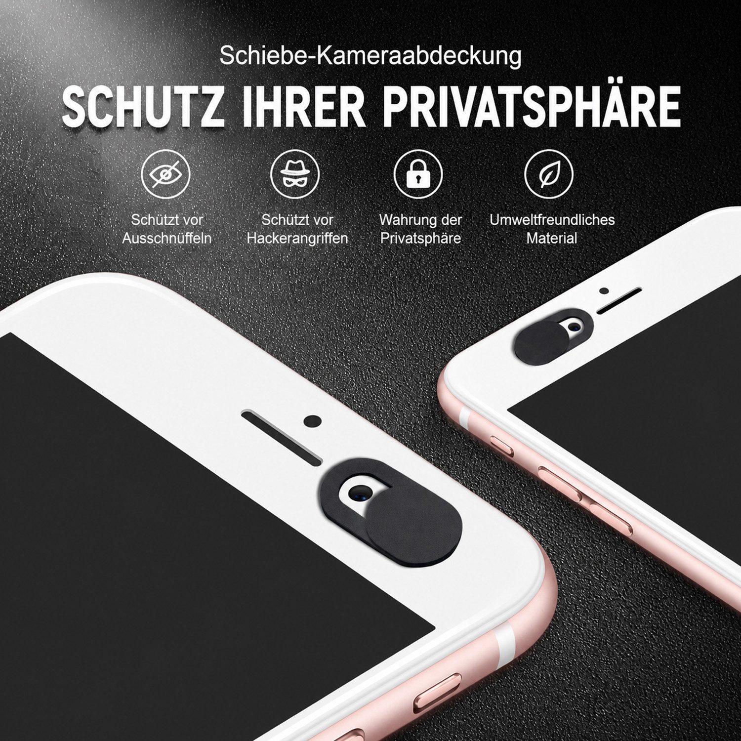 BOOD Abdeckhaube 16x Kamera Abdeckung Smartphone Handy Tablet Laptop Spion Schutz, Ultradünn, universell passend, schützt effektiv Ihre Privatsphäre – Bild 2 von 5