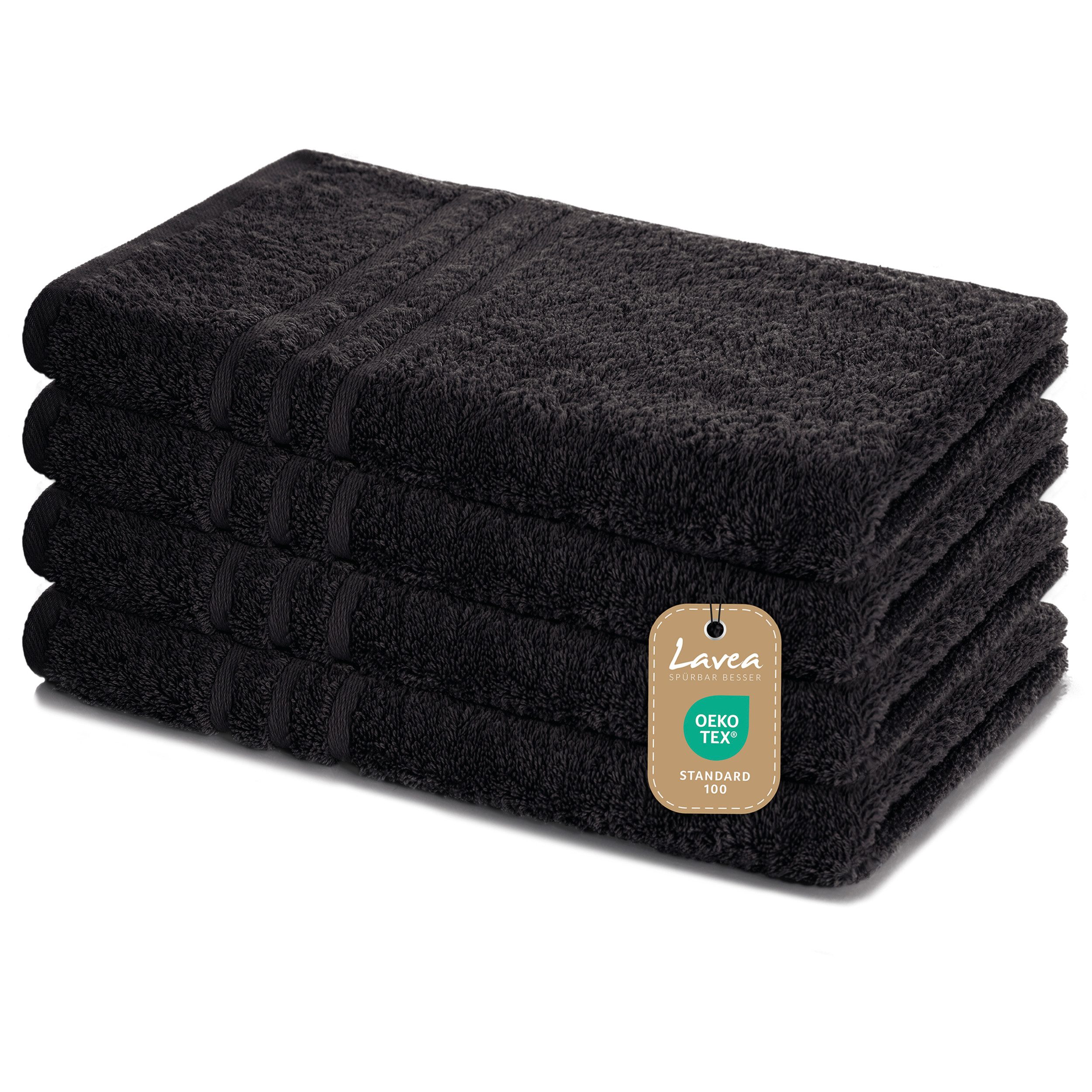Lavea Handtuch Lavea® 4er Set Handtücher 50x100 cm, Elena Frottiererie, 100% Baumwolle (4er Set), 500 g/m² Frottier, weich & saugstark, pflegeleicht