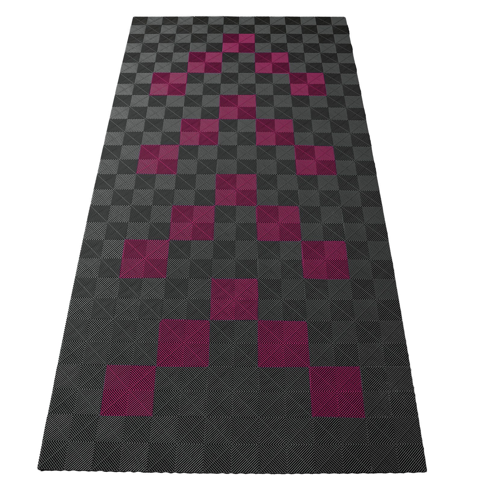 Tenzo-R Bodenfliese Performance Garagenboden Floor 2,8mx5,6m Grau Pink Set1, grau/pink