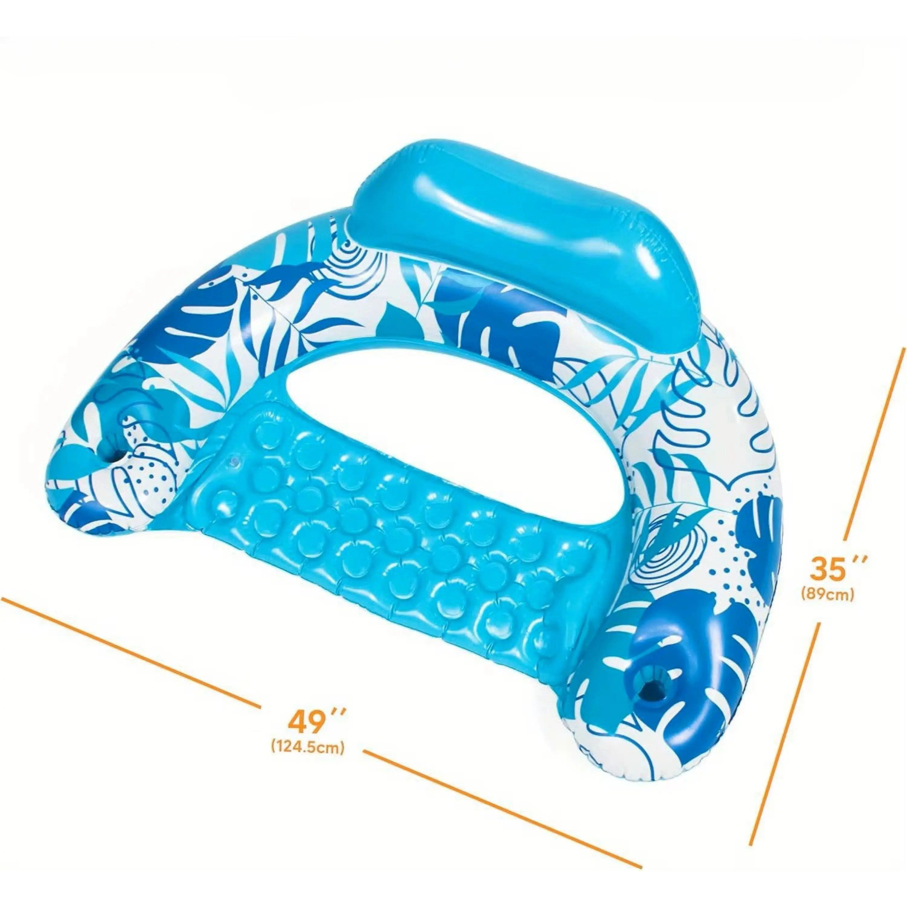 Sport-Knight® Schwimmsessel Aufblasbarer Pool-Sessel, Getränkehalterung, 90 x 125 cm Pool Strand