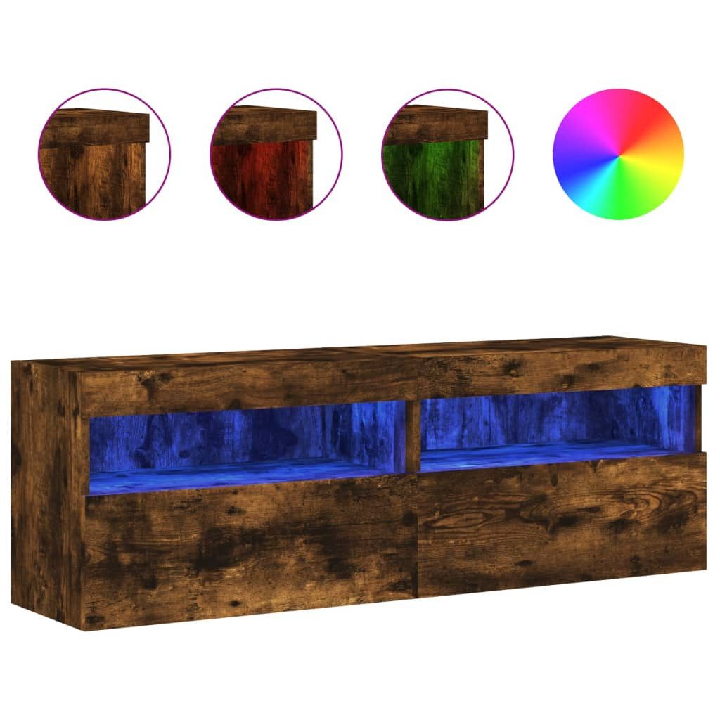 vidaXL TV-Wand TV-Wandschränke mit LED-Leuchten 2 günstig online kaufen