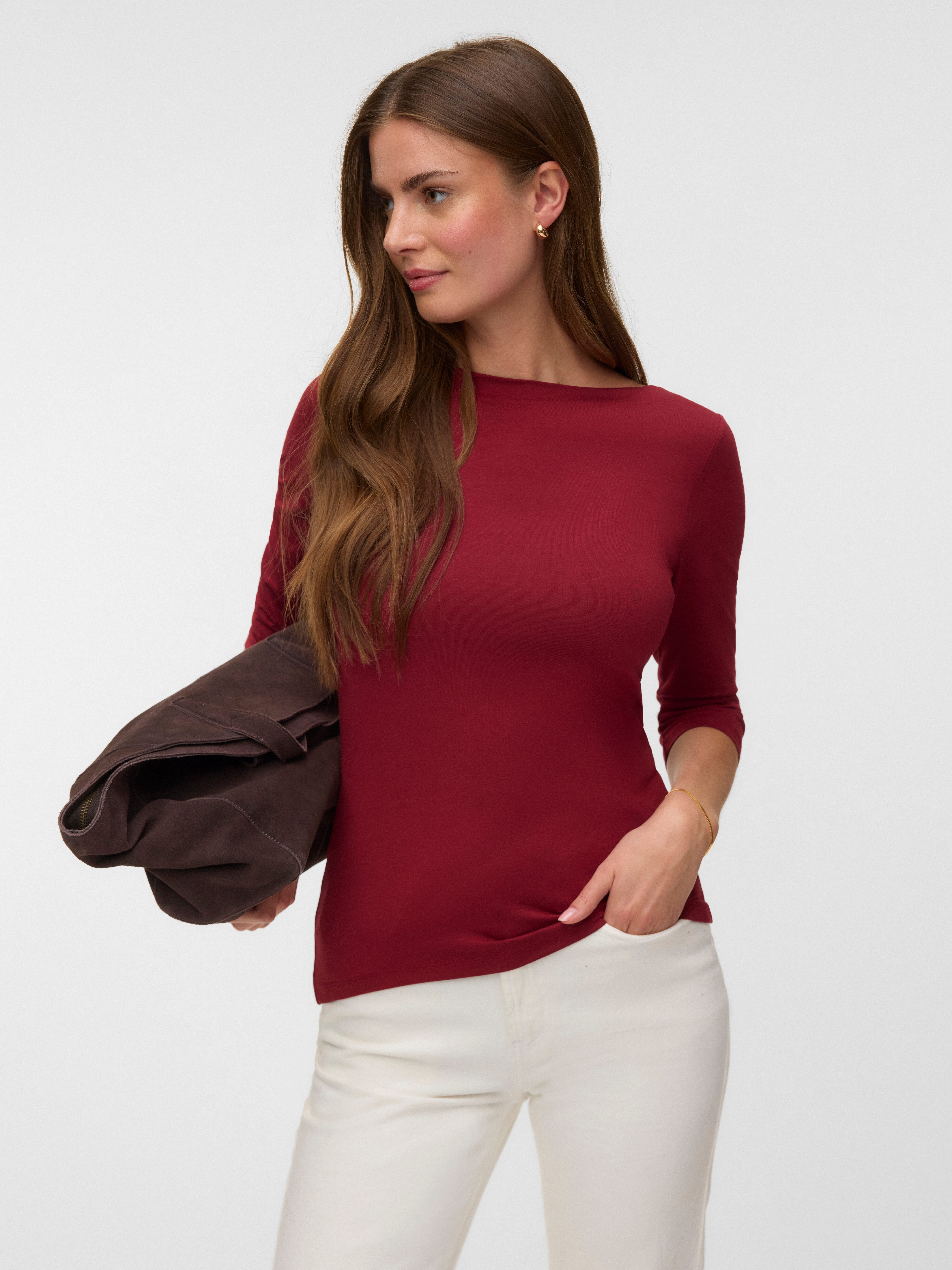 Vero Moda 3/4-Arm-Shirt VMPANDA MODAL 3/4 TOP JRS NOOS Baumwollmischung, regular fit