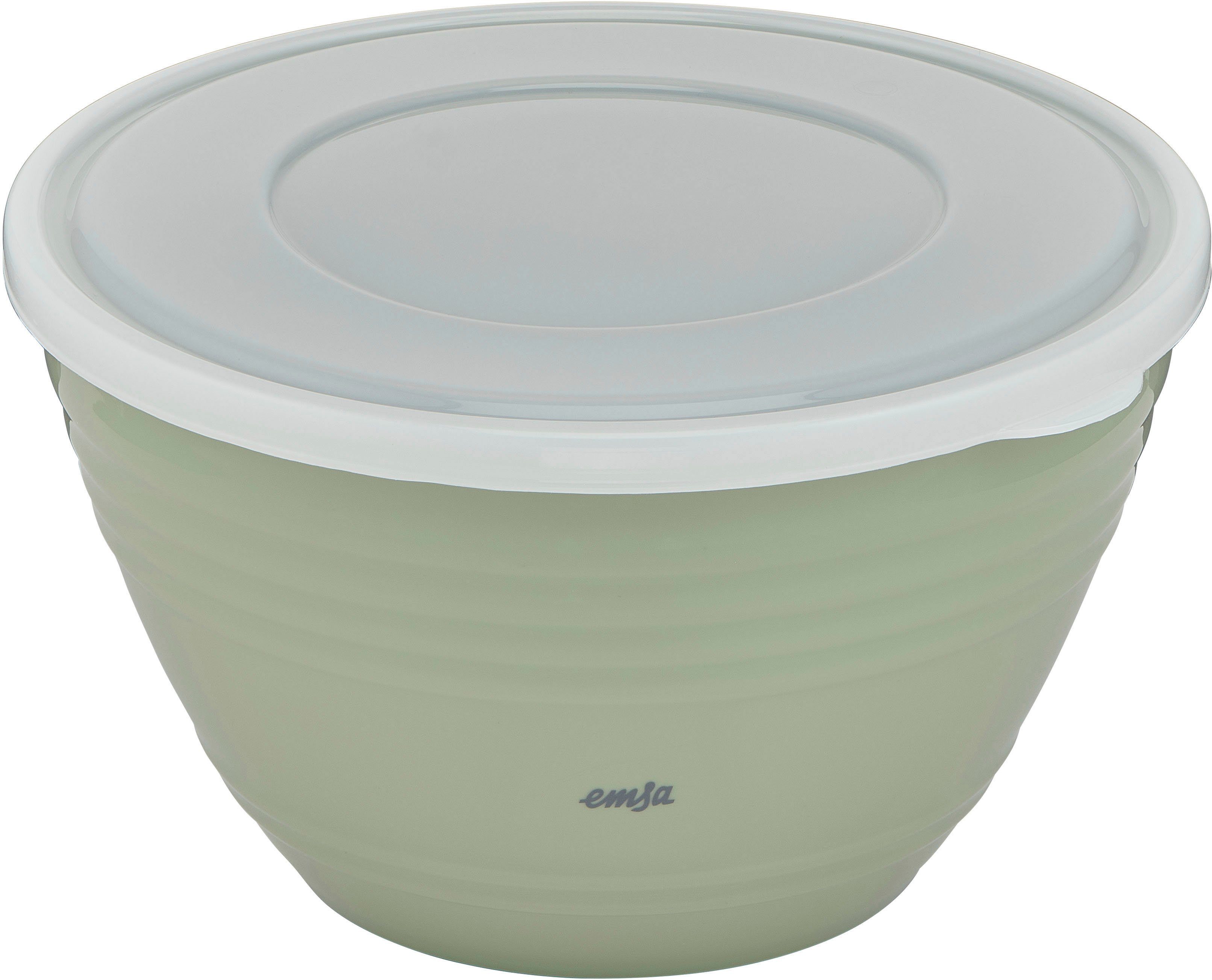 Emsa Rührschüssel Emsa Prep&Bake Kunststoff-Rührschüssel, Kunststoff, (1-tlg), Deckel, rutschfester Boden, Ausgießlippe, spülmaschinenfest