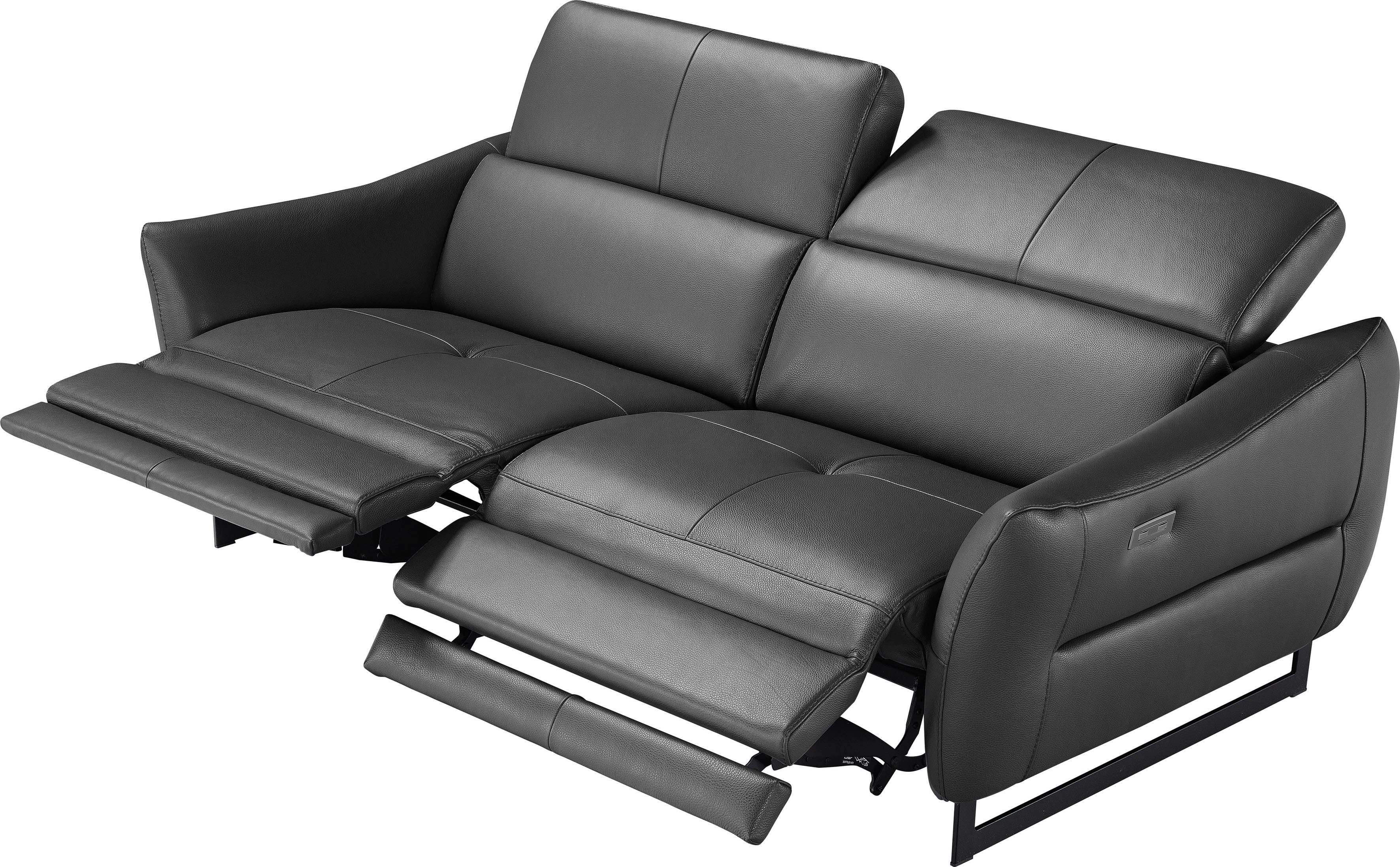 Egoitaliano 2,5-Sitzer Dafne, elegantes Designsofa mit hohem Sitzkomfort, mit und ohne elektrischer Relaxfunktion, Kopfteile manuell verstellbar