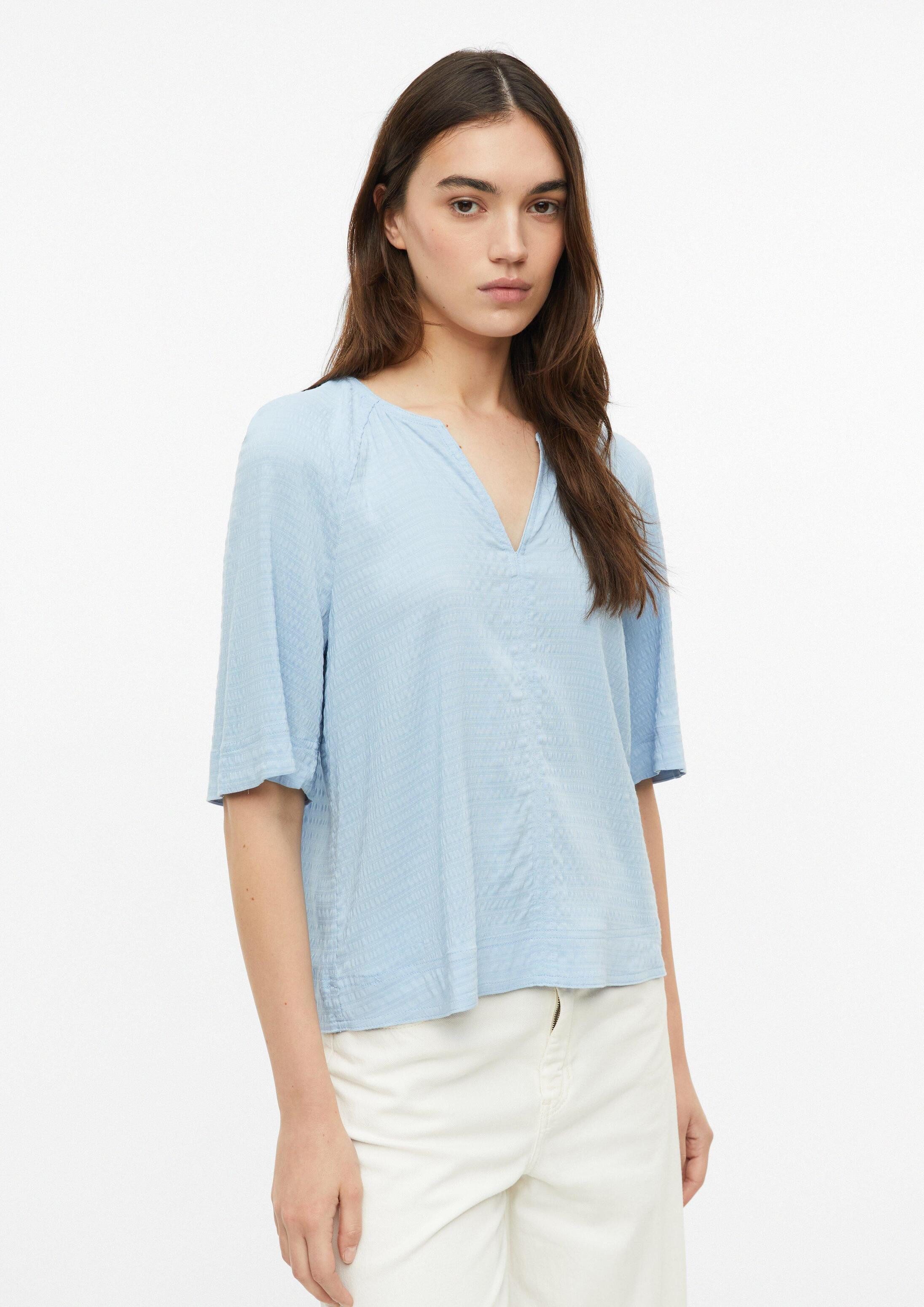 s.Oliver Kurzarmbluse Bluse Gecrêpte Bluse aus Viskosemix