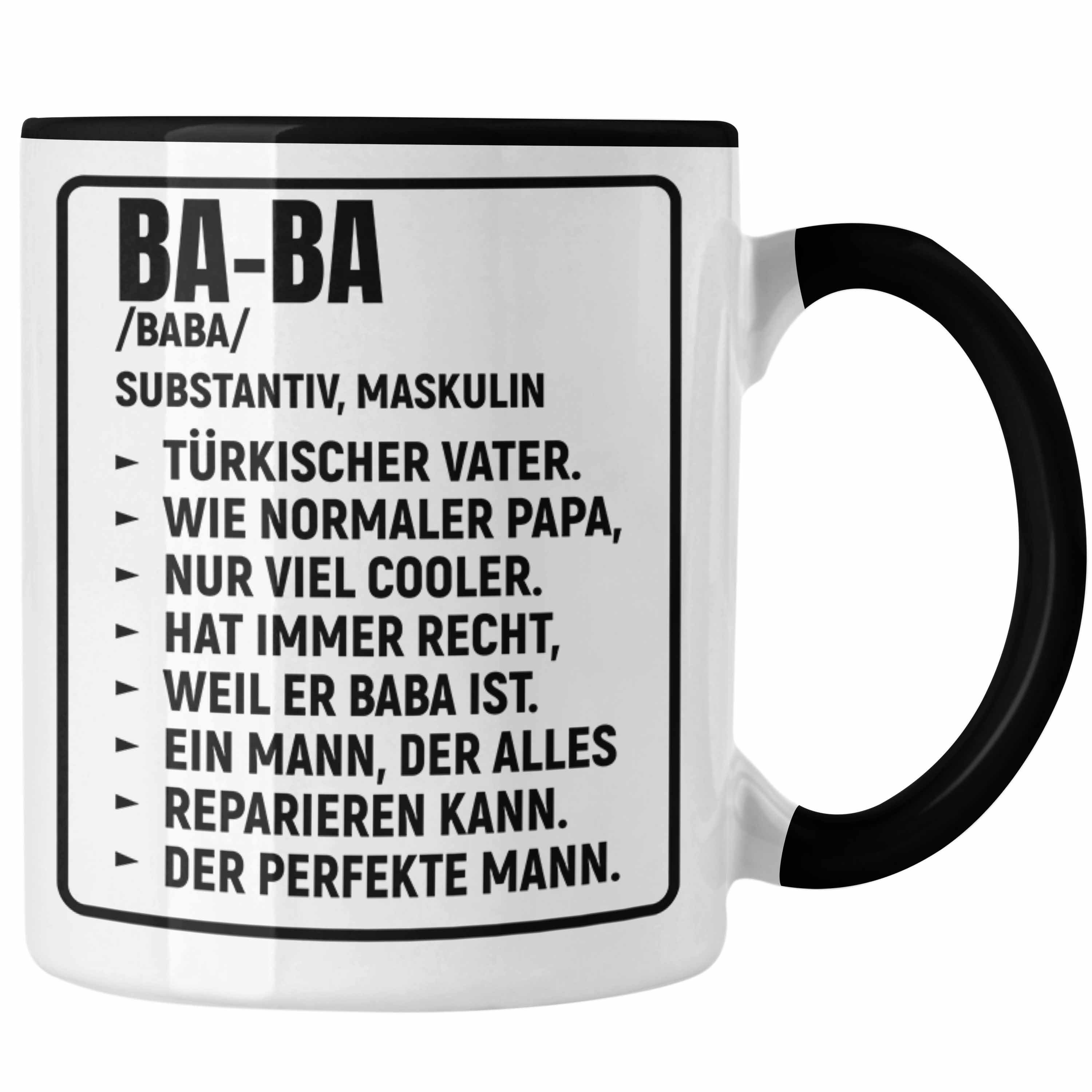Trendation Tasse Trendation - Türkischer Vater Geschenk Tasse Türken Kaffeetasse Baba Papa Schwarz