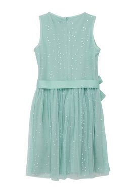 s.Oliver Minikleid Midi-Kleid mit Schleife Schleife, Raffung