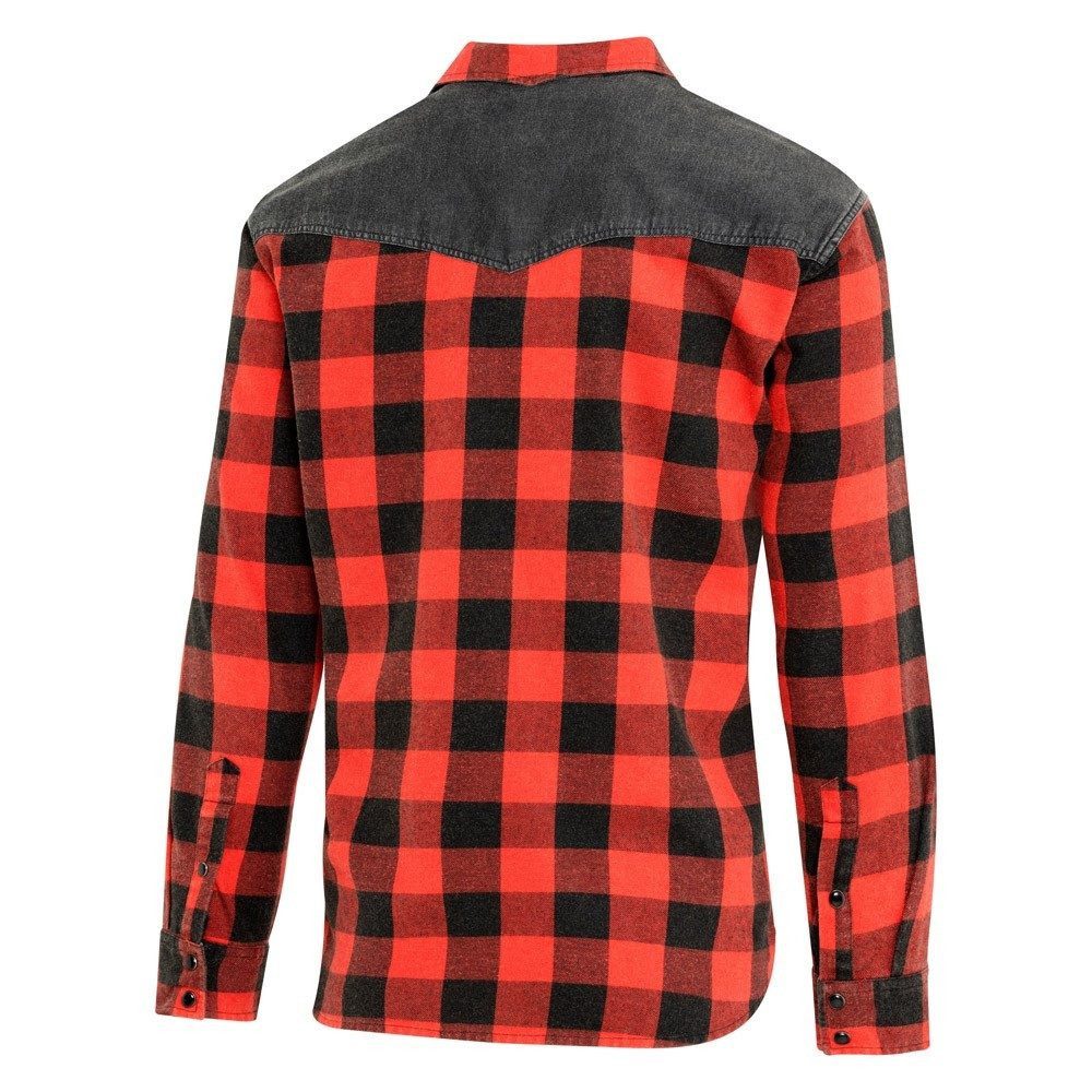 Stars & Stripes Langarmhemd Westernhemd Holzfällerhemd Lumberjack Denimbesatz
