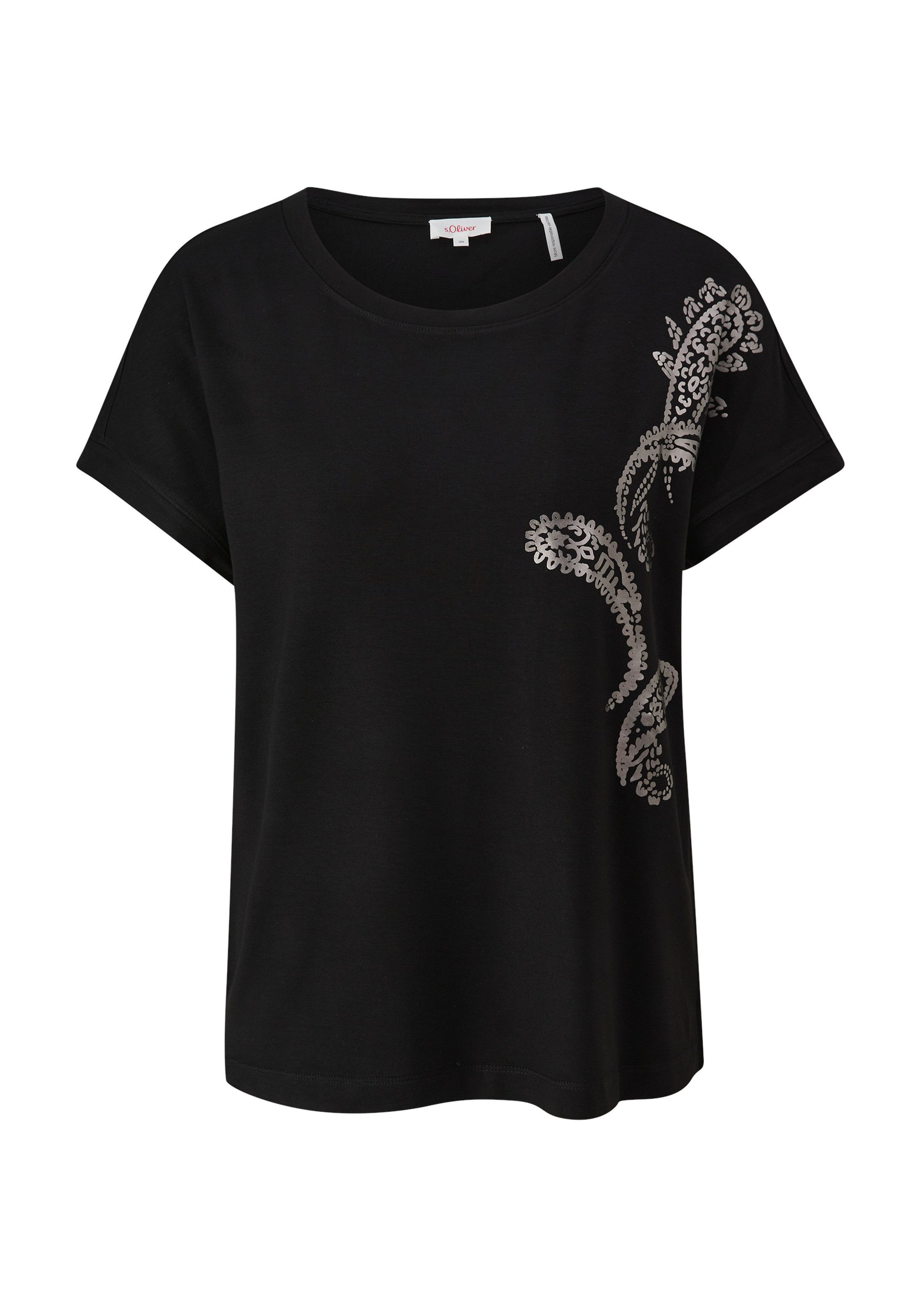 s.Oliver Kurzarmshirt T-Shirt T-Shirt mit Pailletten