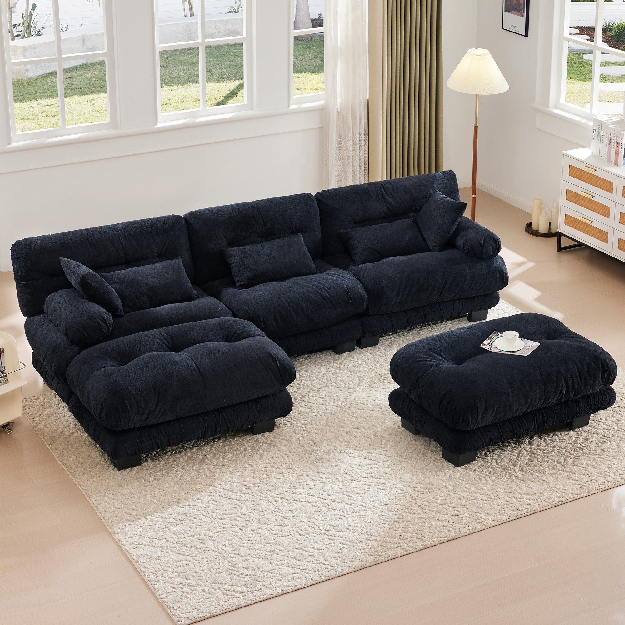 KLAM HOME Sofa Ecksofa Loungesofa 5-Sitzer-Sofa günstig online kaufen