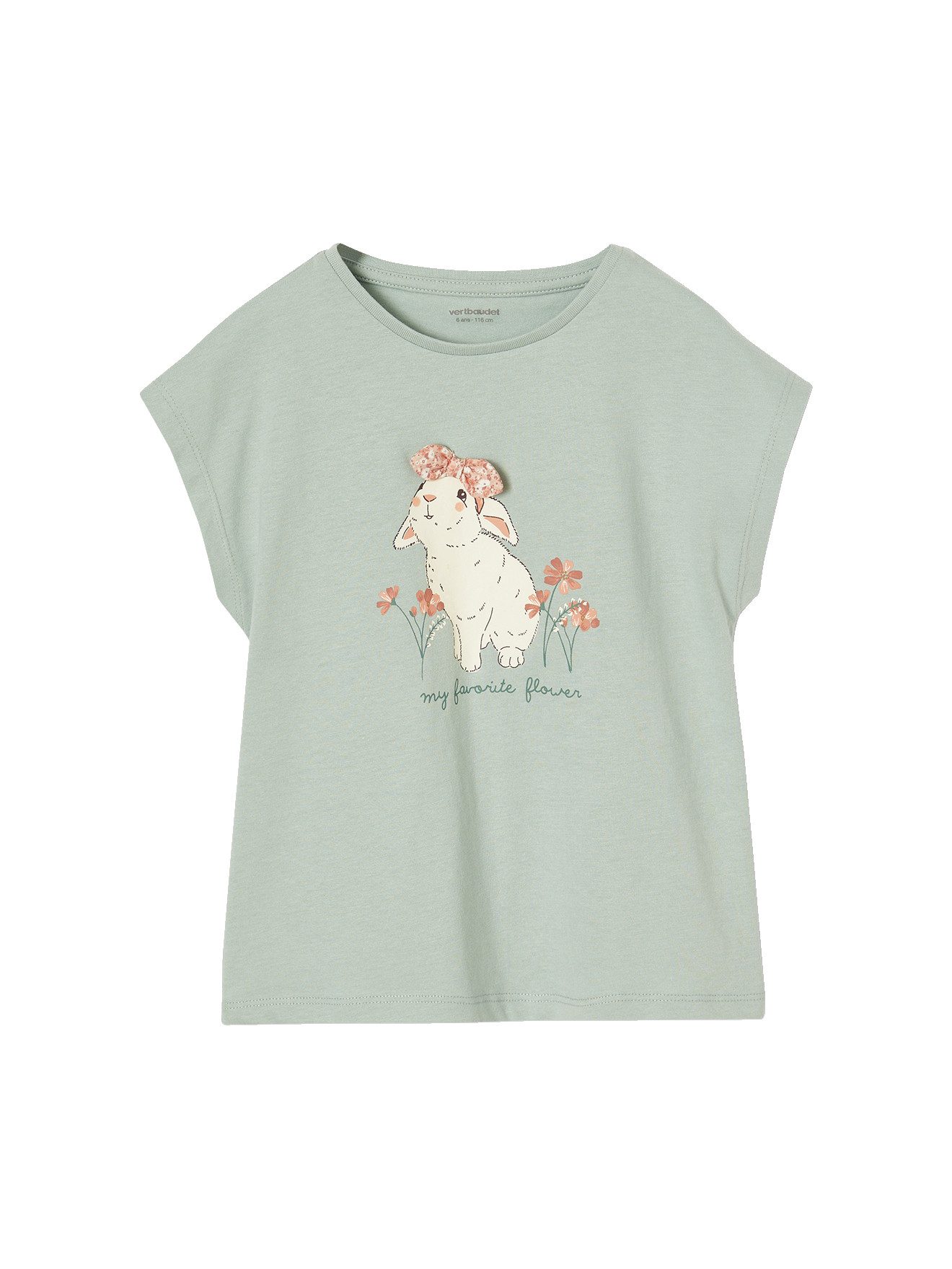 vertbaudet Kurzarmshirt Mädchen T-Shirt mit Tierprint