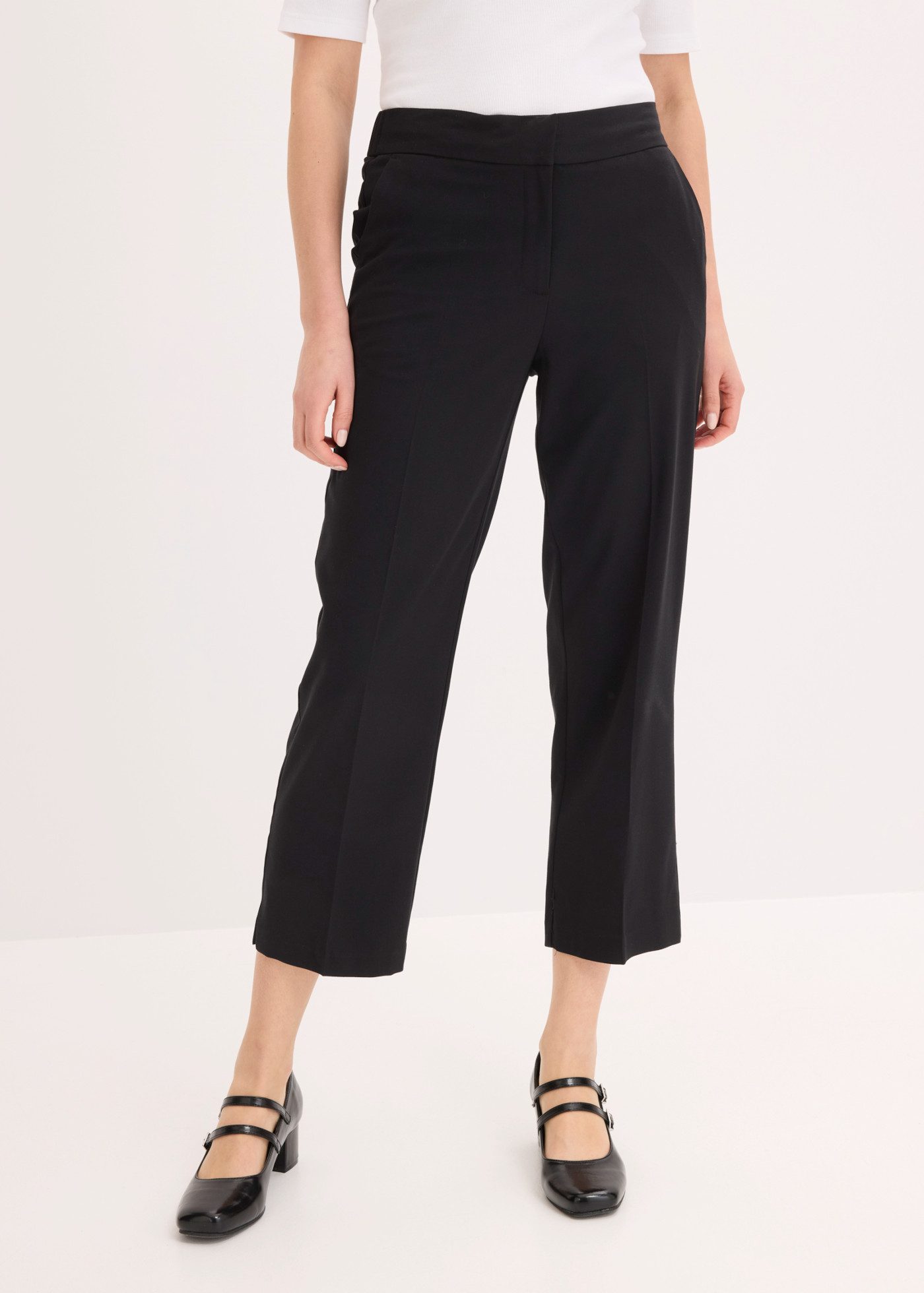 bonprix 3/4-Hose Regular Fit, mit Schlitz, aus Polyester, Viskose und Elasthan