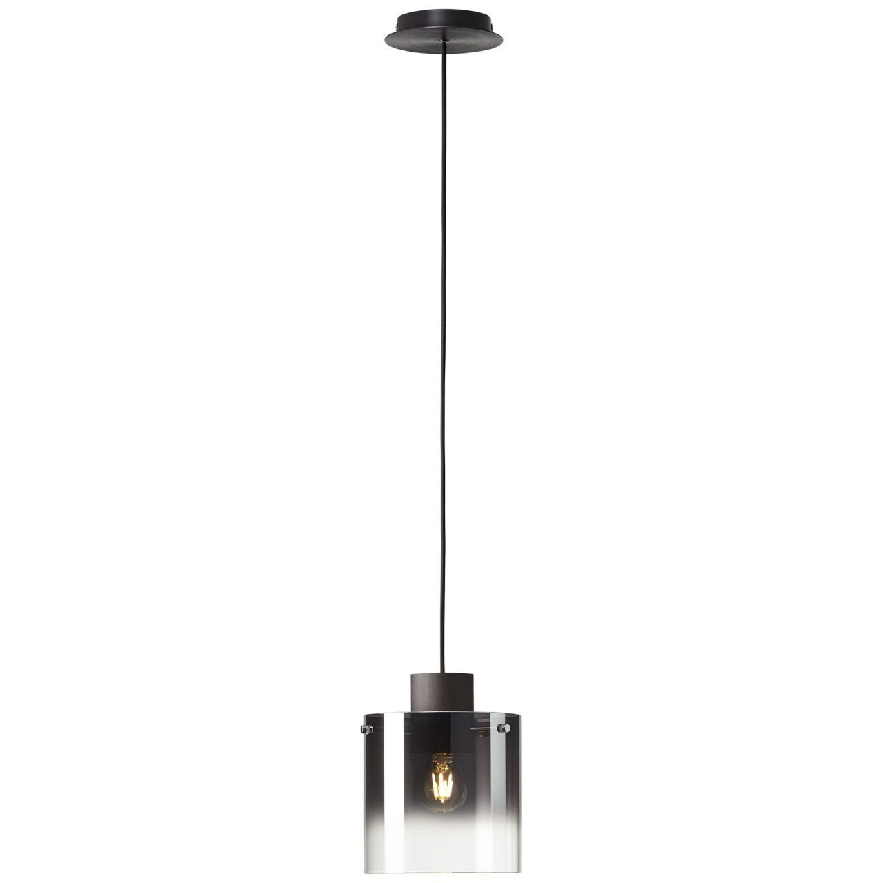 Brilliant Pendelleuchte E27, 20cm Beth Pendelleuchte 1x A60, Beth, Kaffee/rauchglas g.f Lampe 60W,