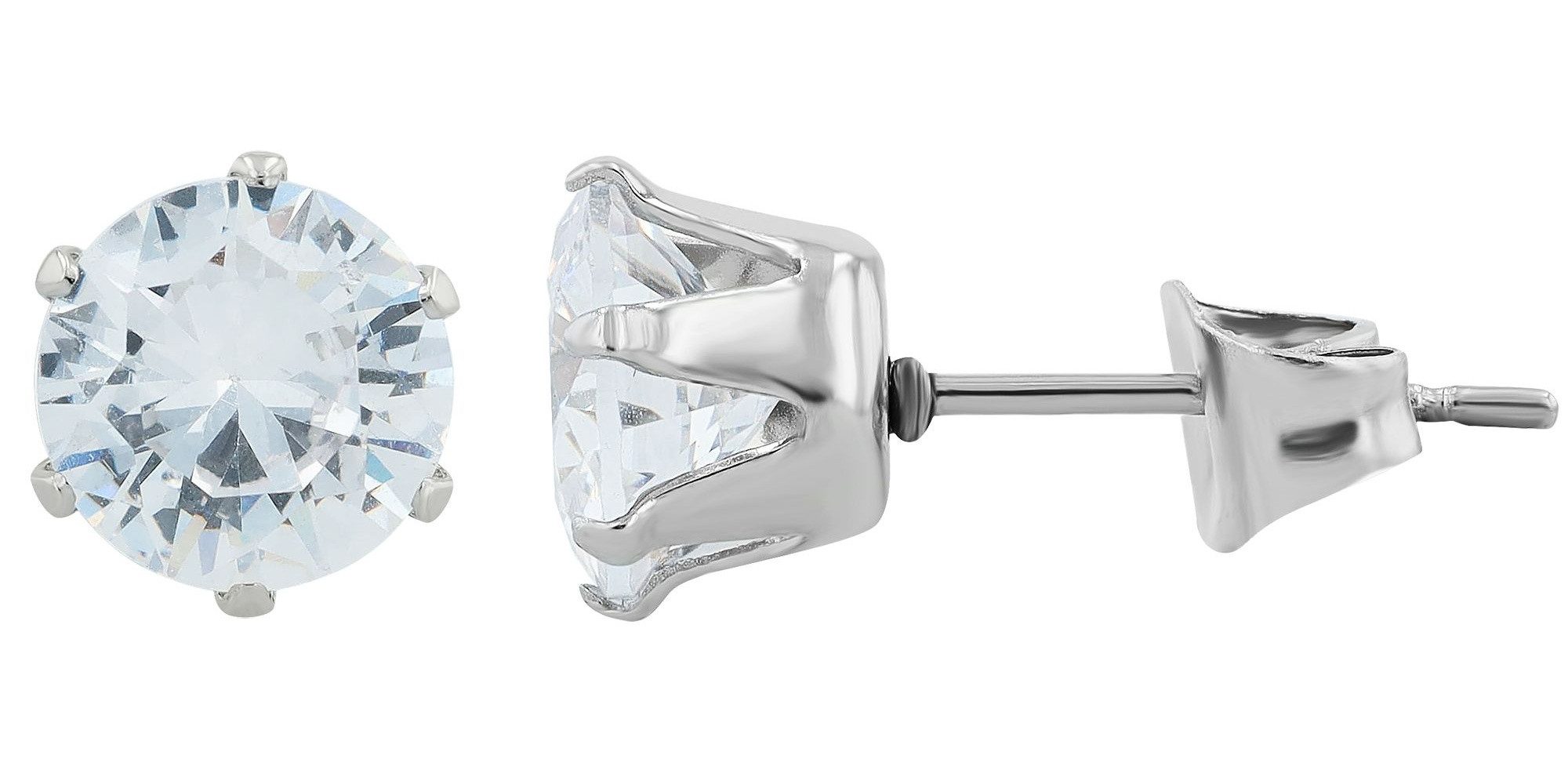 Paar Ohrhänger Ohrringe – Ohrstecker aus Edelstahl mit Zirkonia