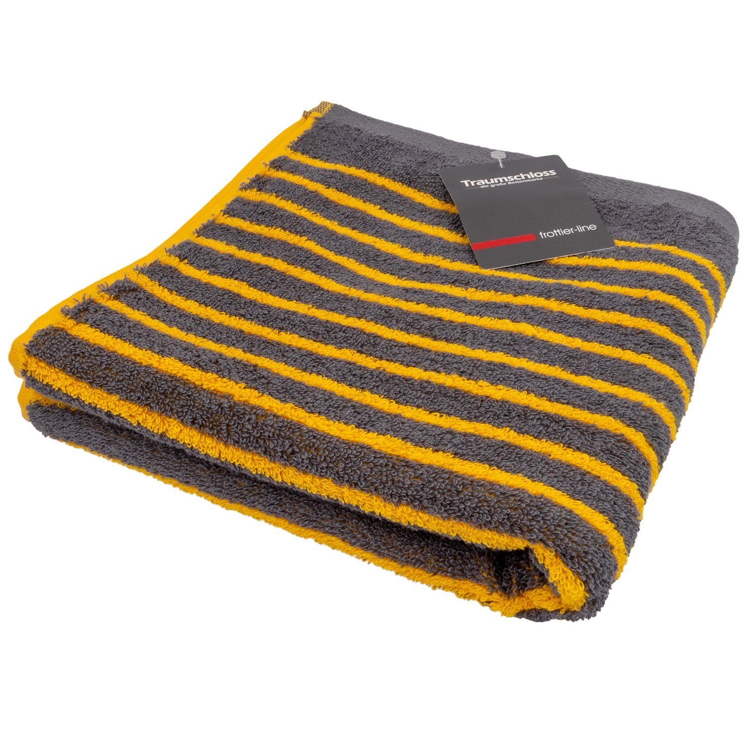 Traumschloss Duschtuch Stripes, Frottier (1-St), 100% Baumwolle, absolut hautsympathisch gelb