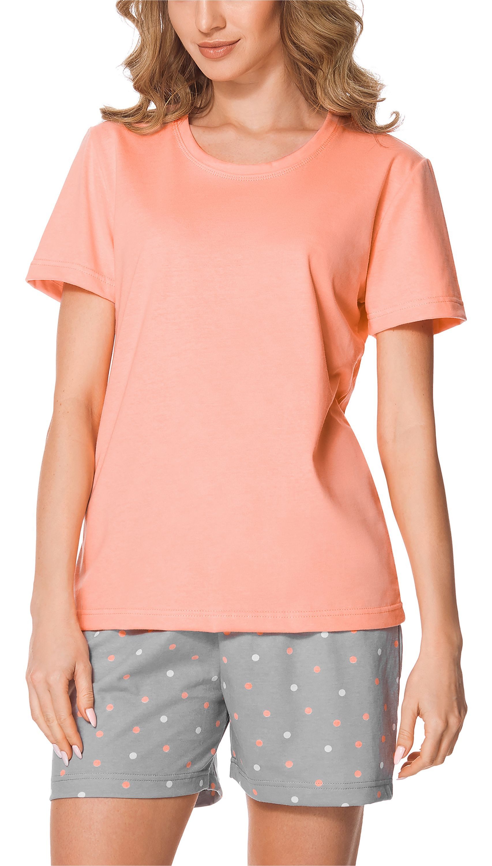 Merry Style Schlafanzug Damen Pyjama Zweiteiler Kurz aus Baumwolle Set MS10-177