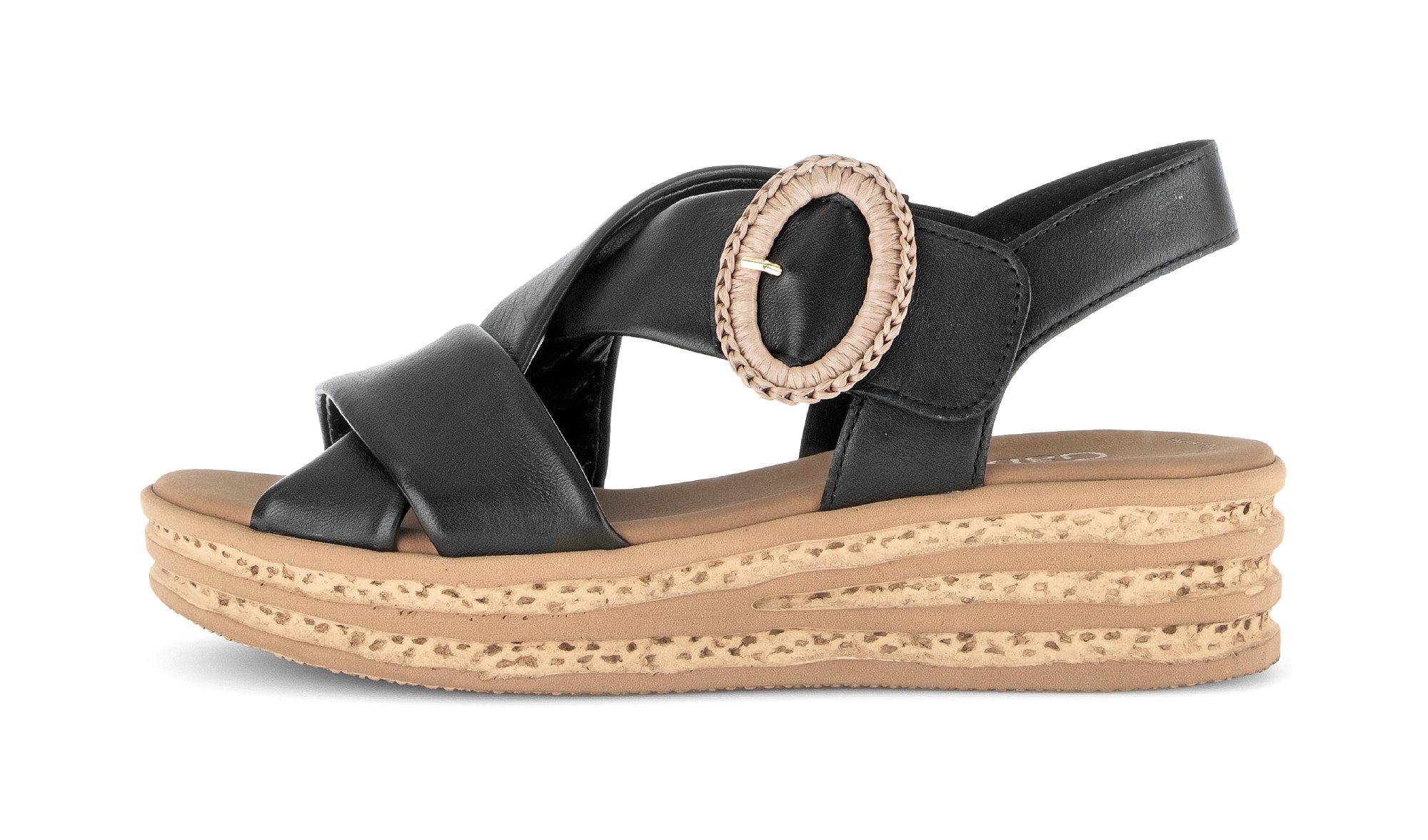 Gabor Keilsandalette Plateau, Riemchensandale, Sommerschuh mit Zierschnalle