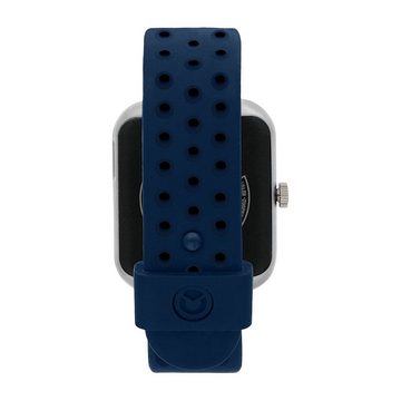 Sector Sector Herren Armbanduhr Smartwatch, Analog-Digitaluhr, Herren Smartwatch eckig, groß (45x38mm), Silikonarmband blau, Sport